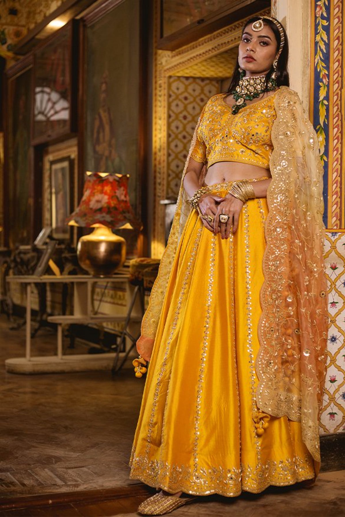 Mustard Yellow Lehenga Set