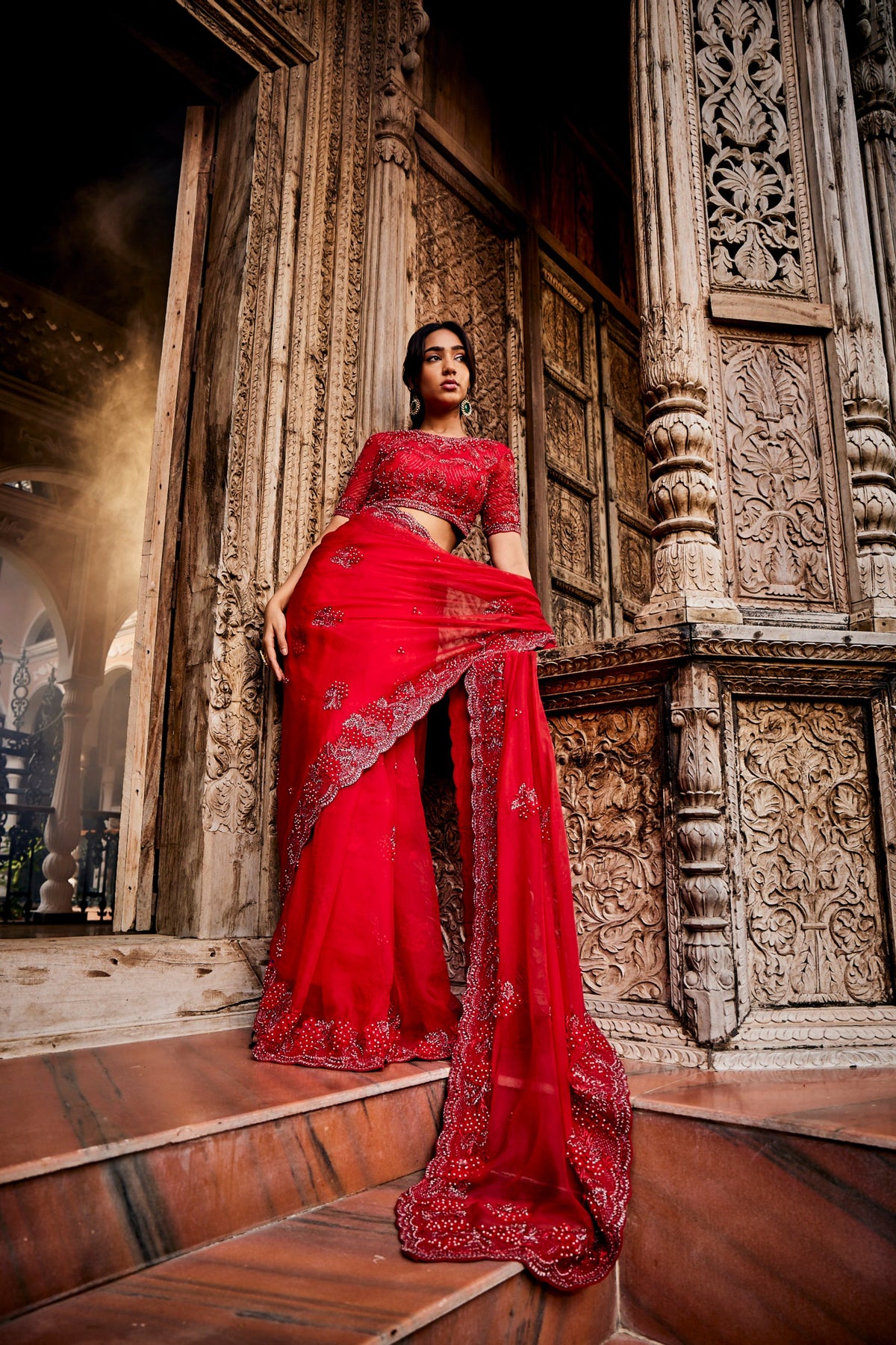 Scarlet Red Saree