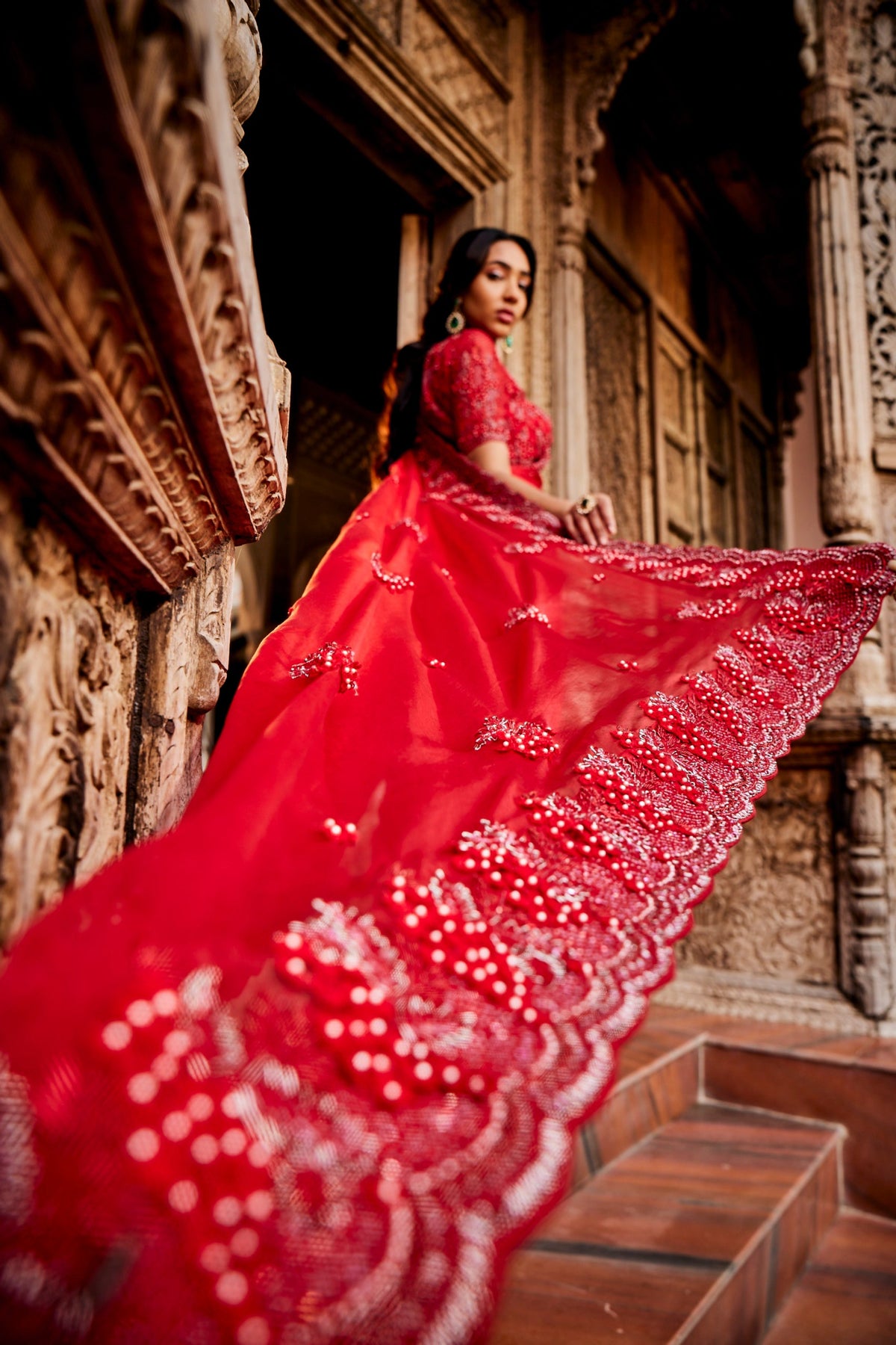 Scarlet Red Saree