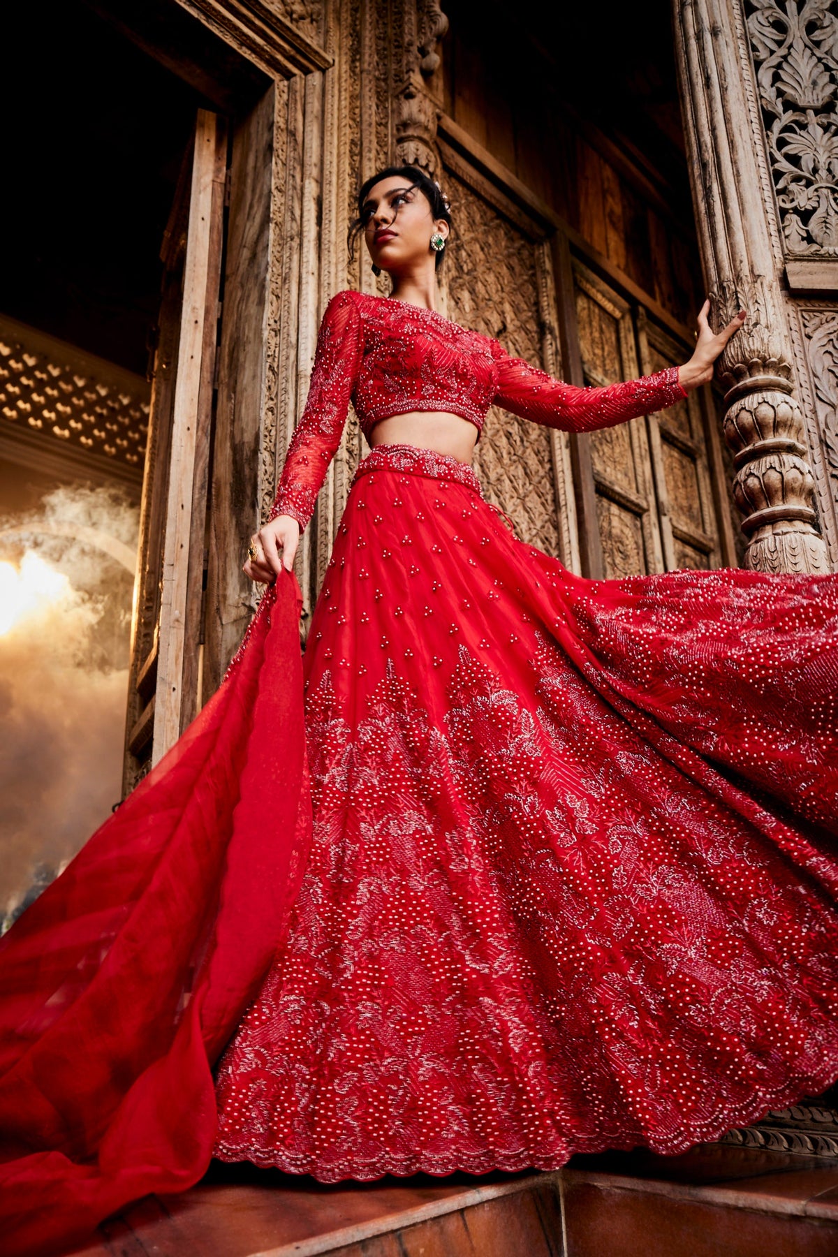 Scarlet Red Lehenga Set