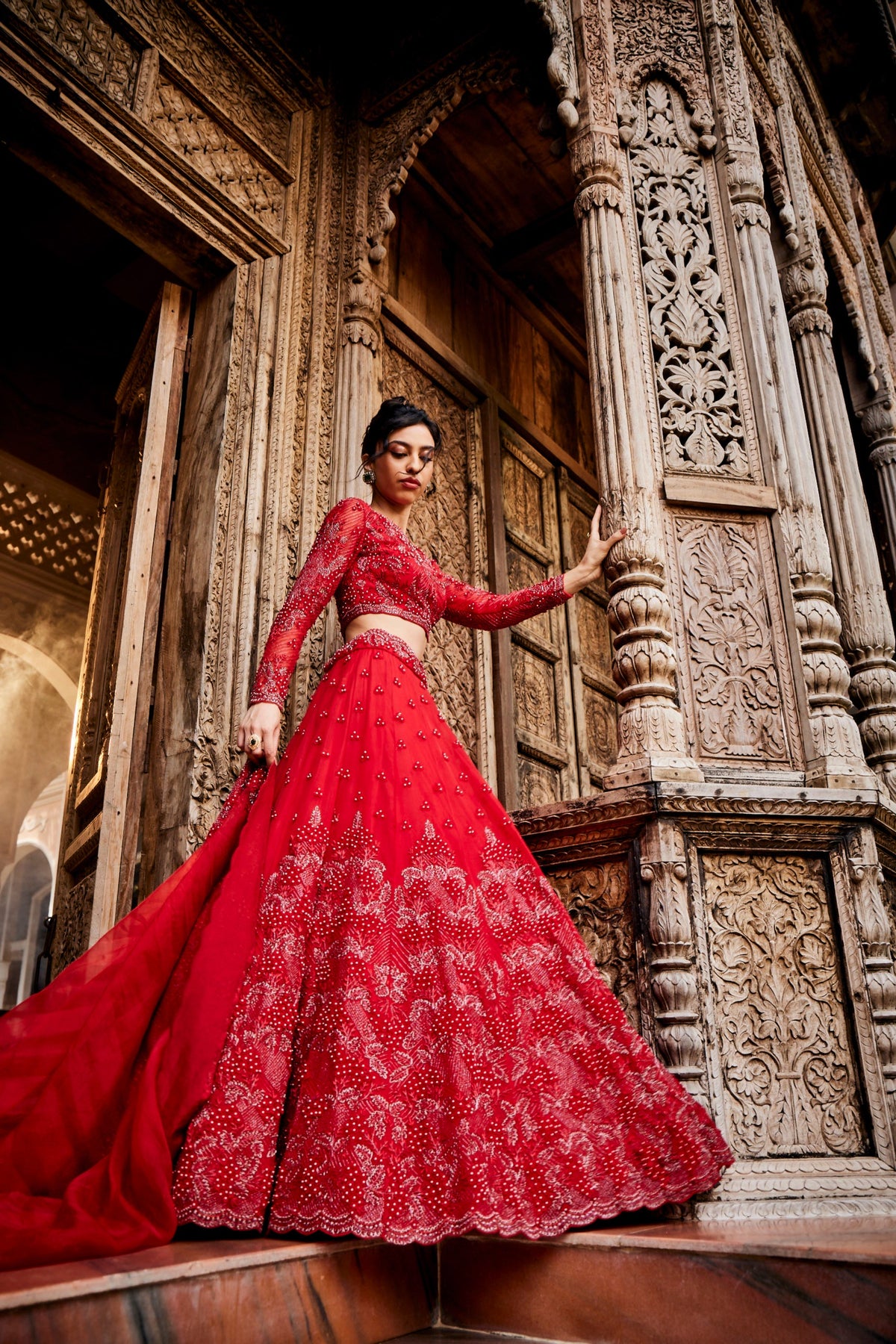 Scarlet Red Lehenga Set