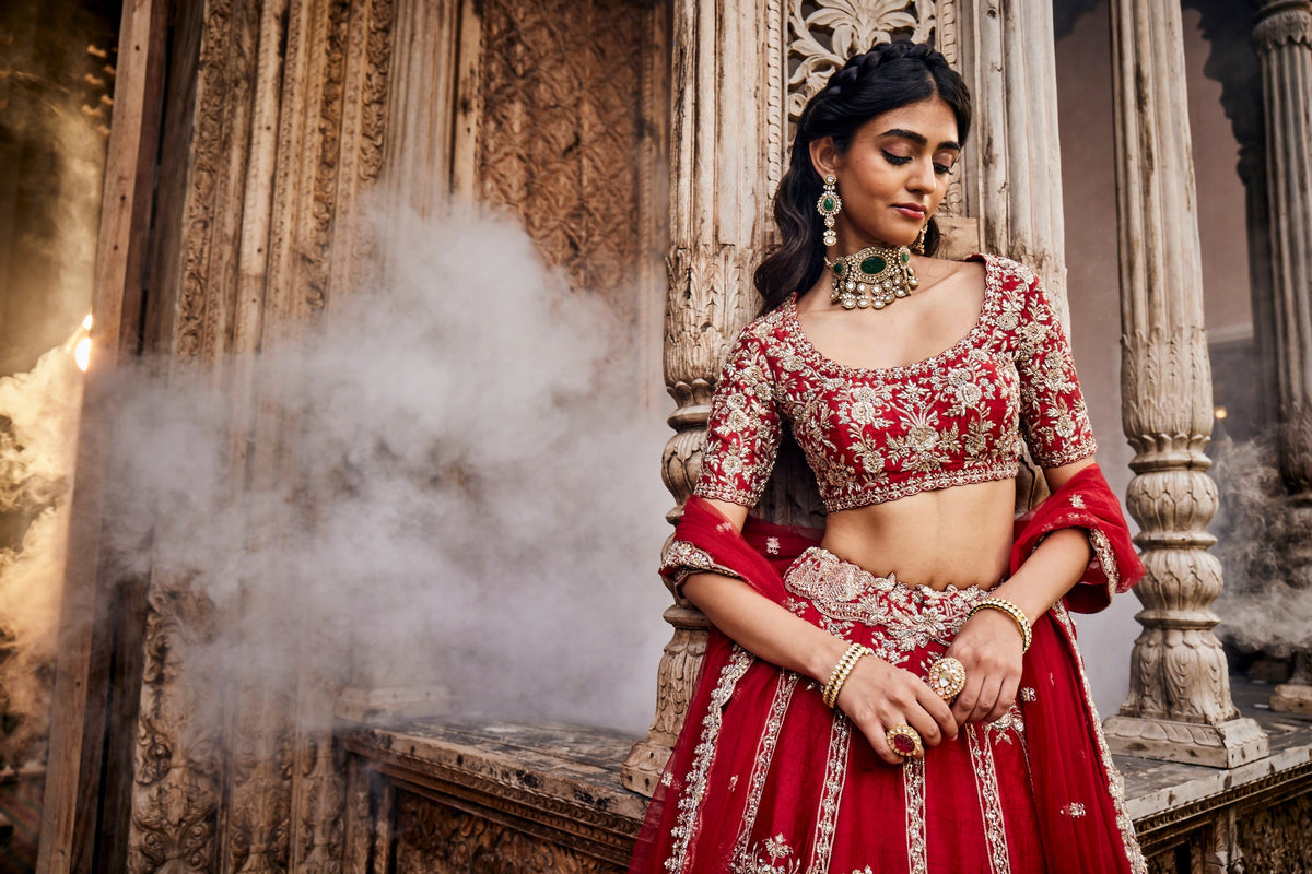 Crimson Red Lehenga Set