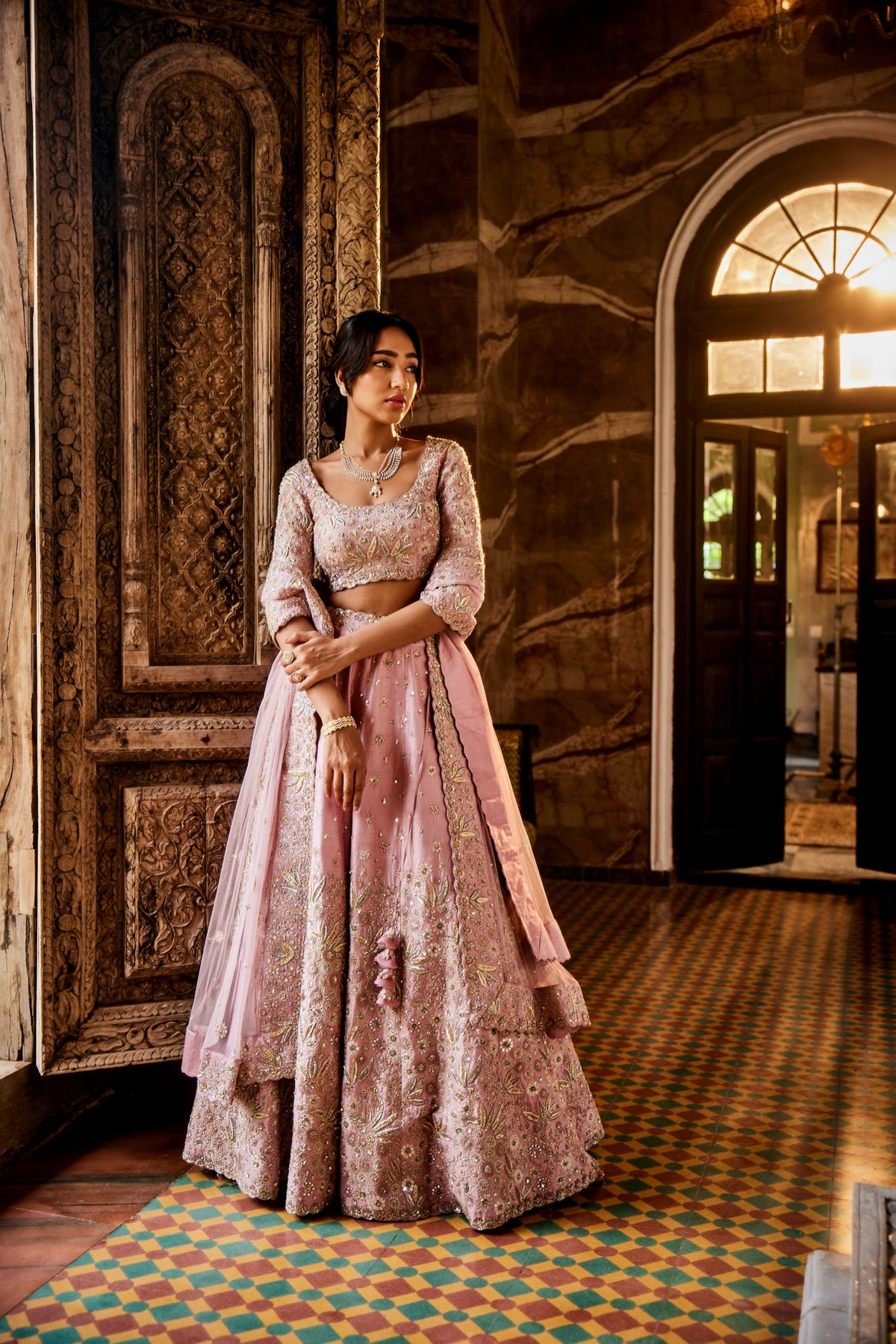 Onion Pink Lehenga Set