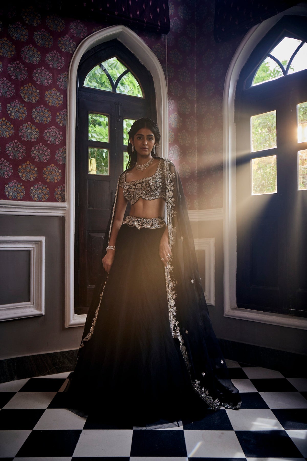 Mid-night Black Lehenga Set