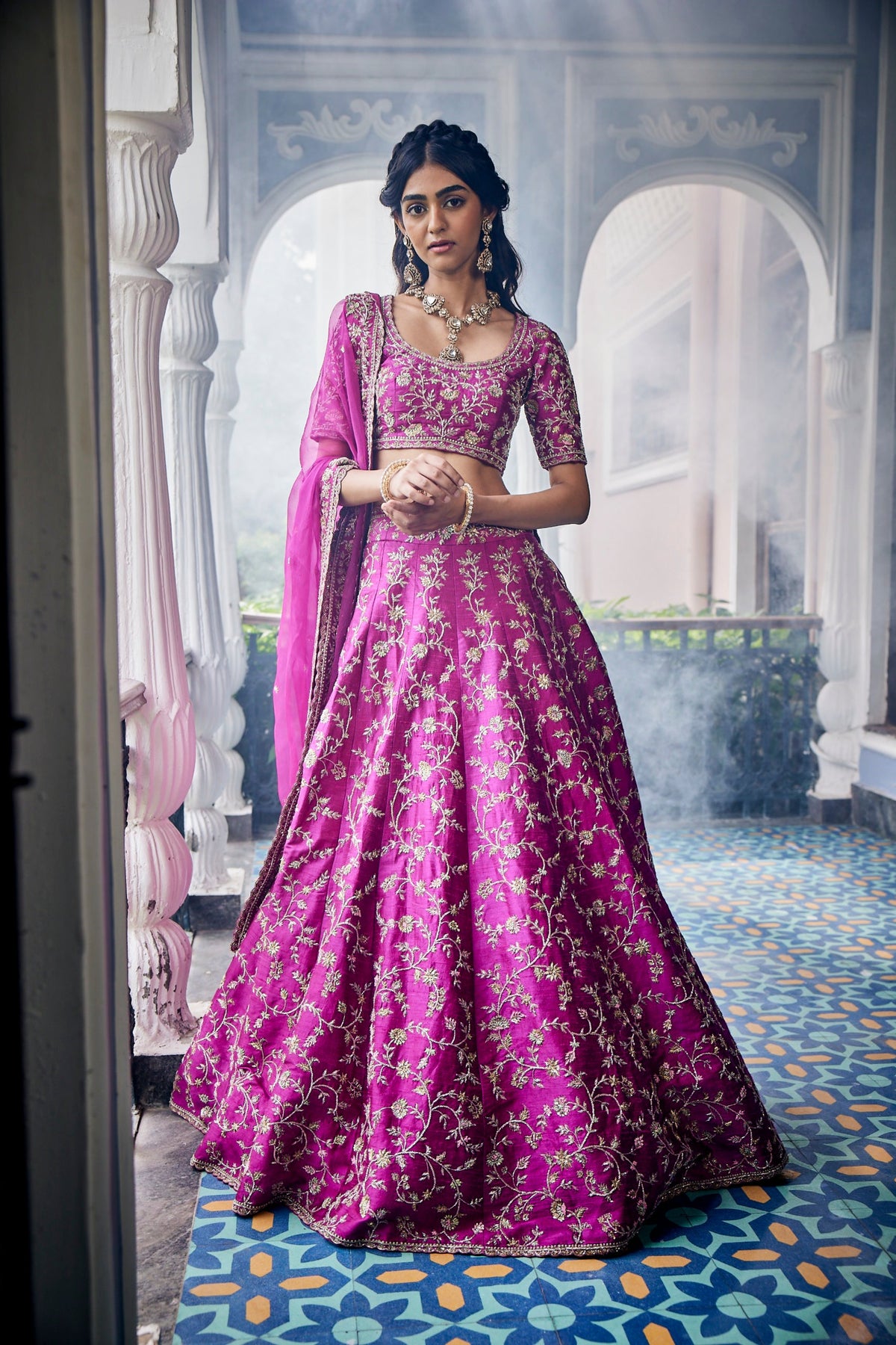 Magenta Lehenga Set