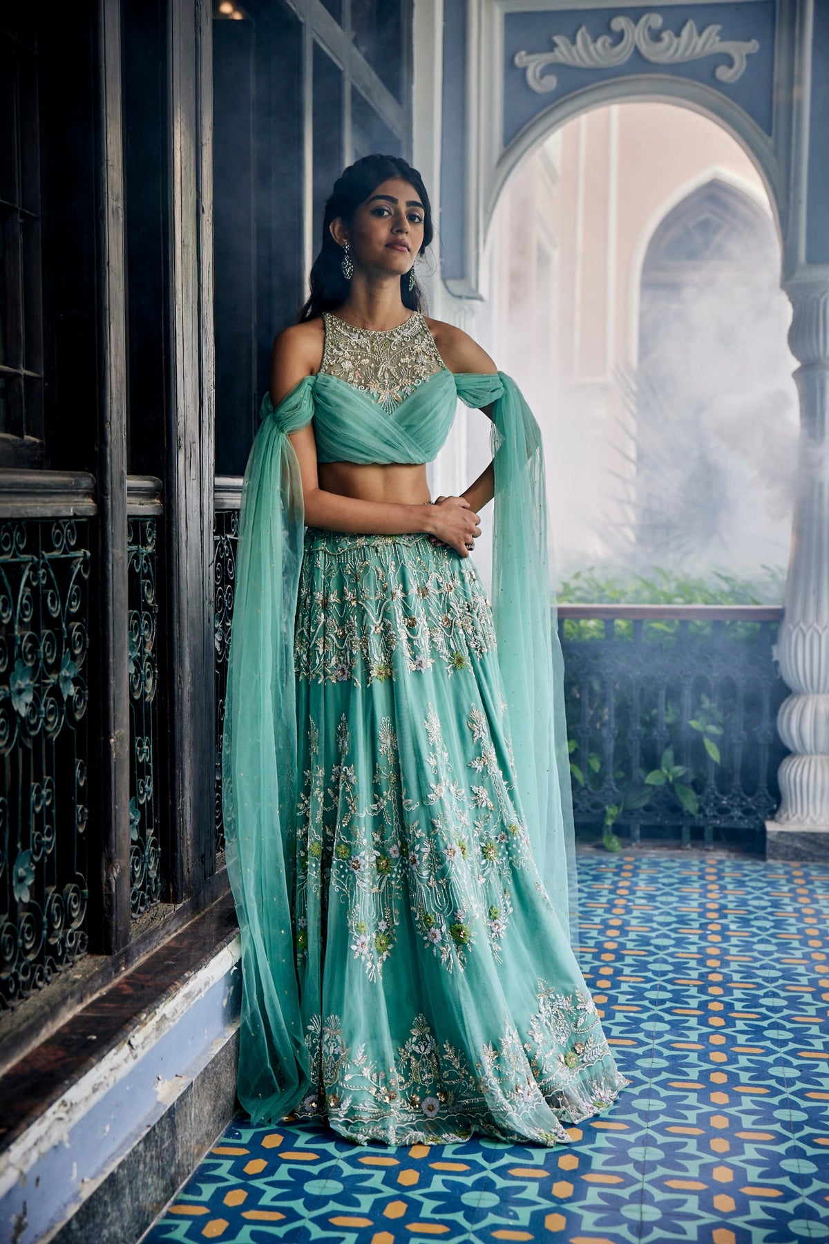 Turquoise Lehenga Set