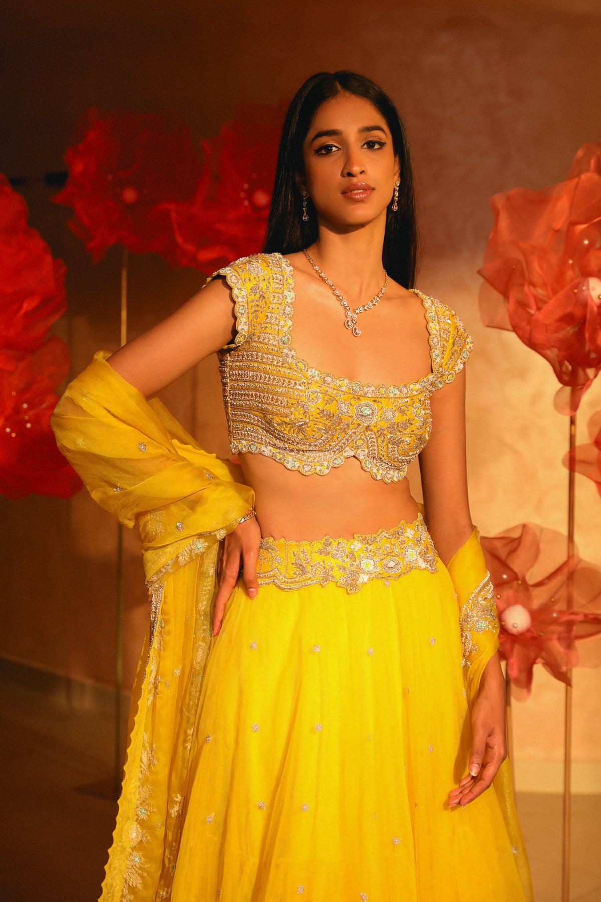 Exquisite yellow lehenga set