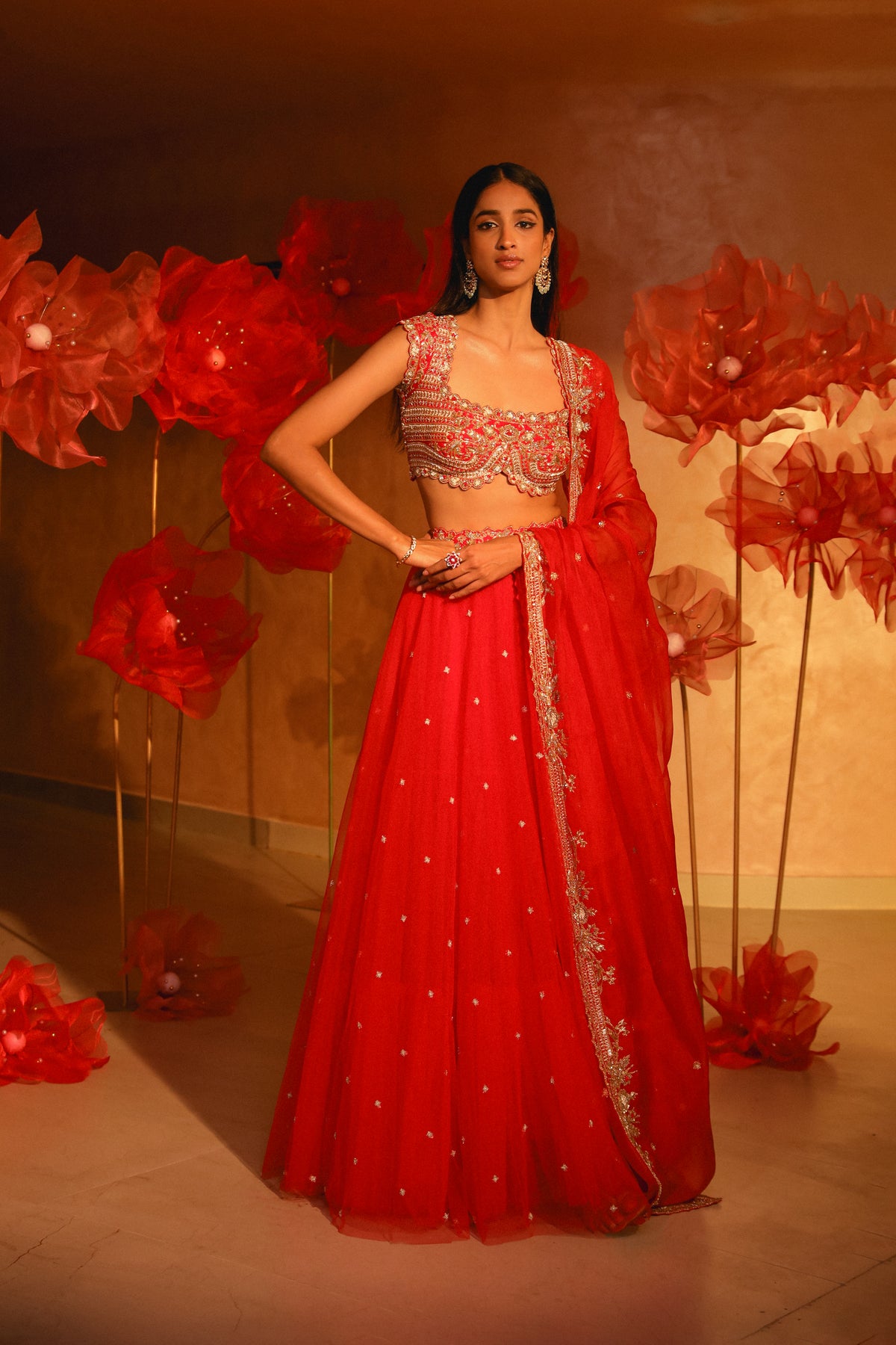 Exquisite red lehenga set