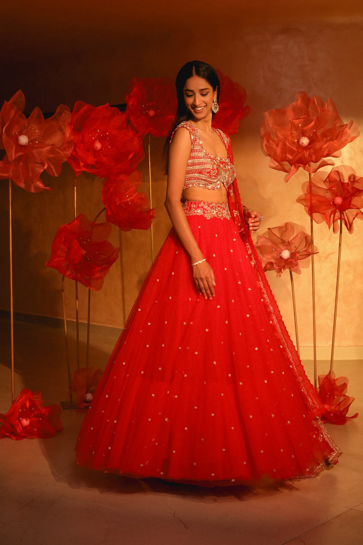 Exquisite red lehenga set