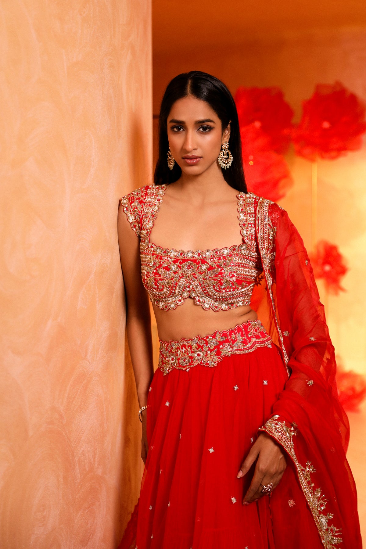 Exquisite red lehenga set