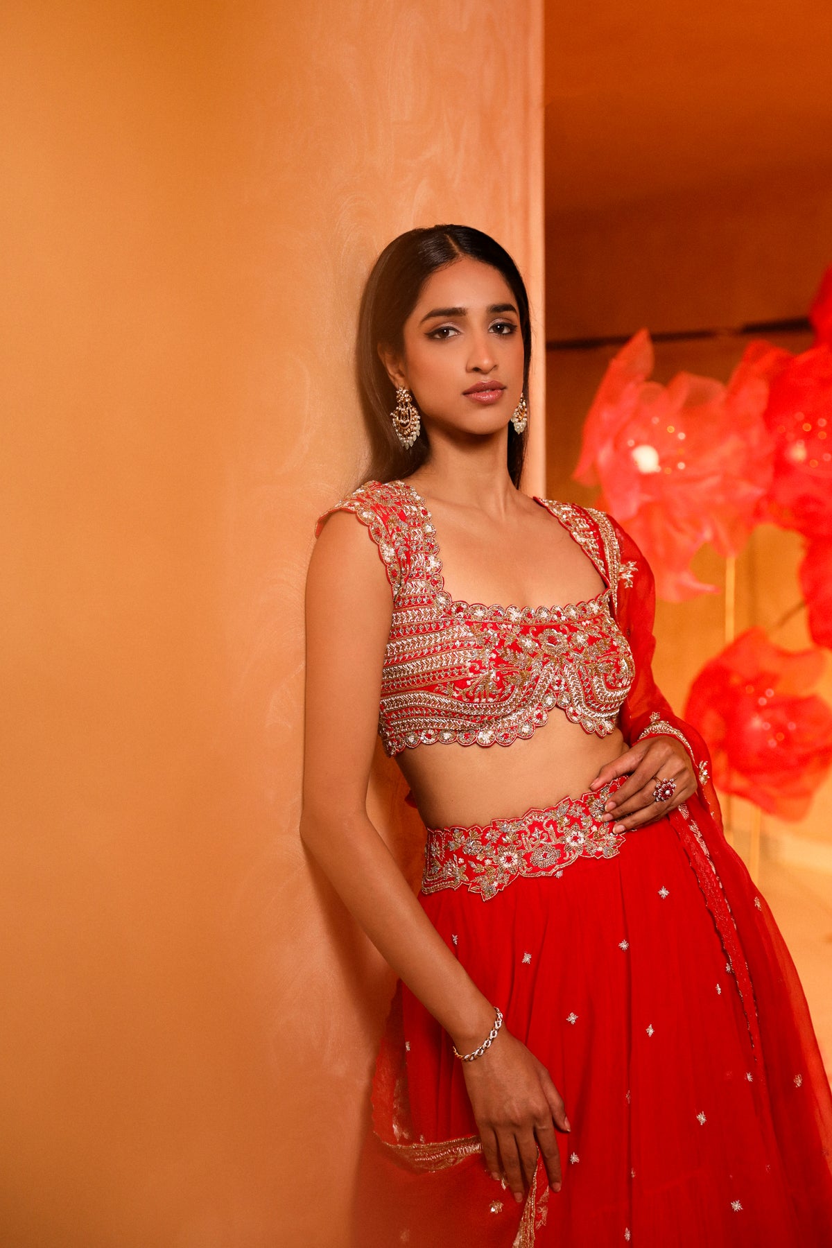 Exquisite red lehenga set