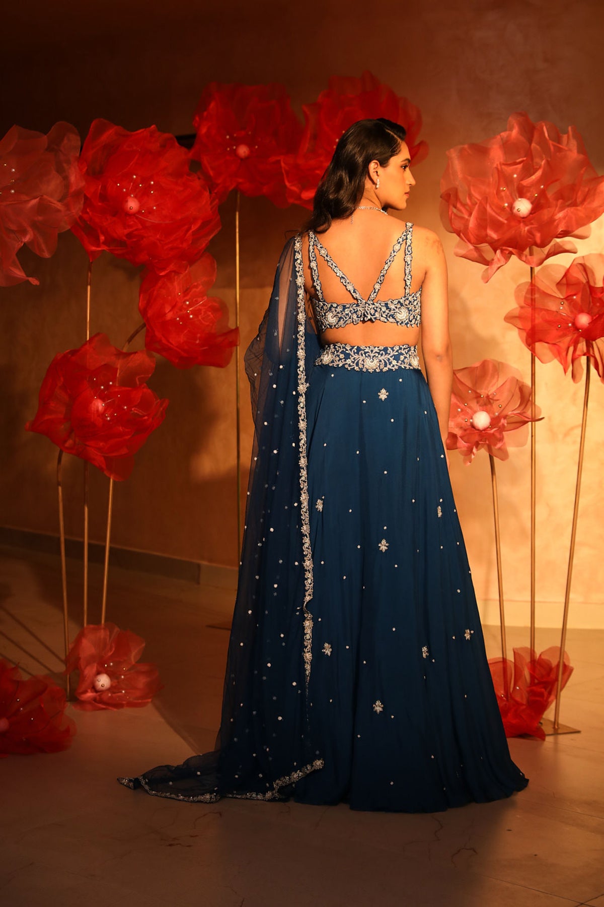 Lavish teal blue lehenga set