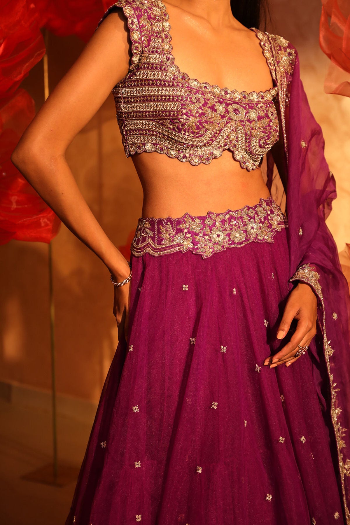 Mighty purple lehenga set