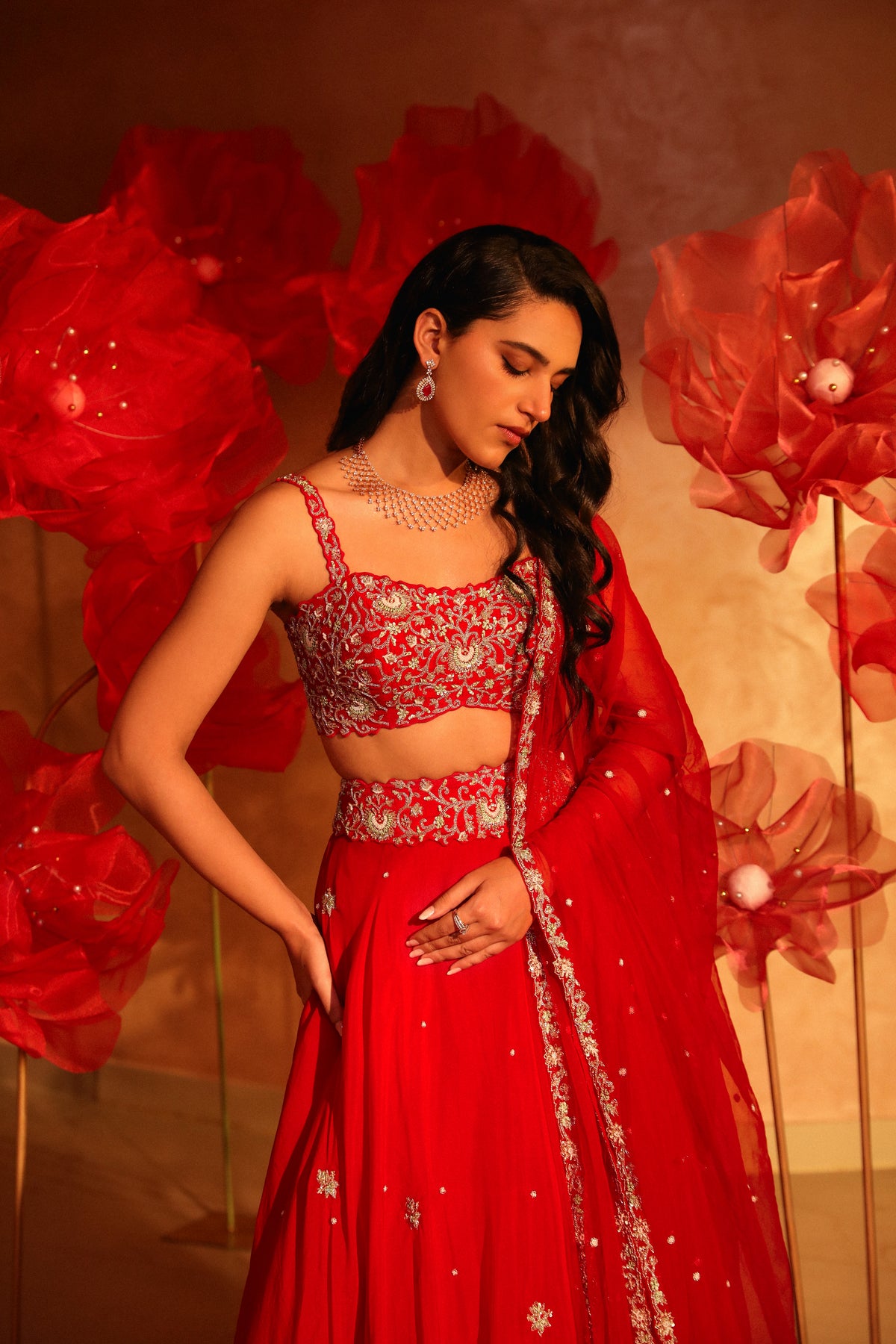 Regal red lehenga set