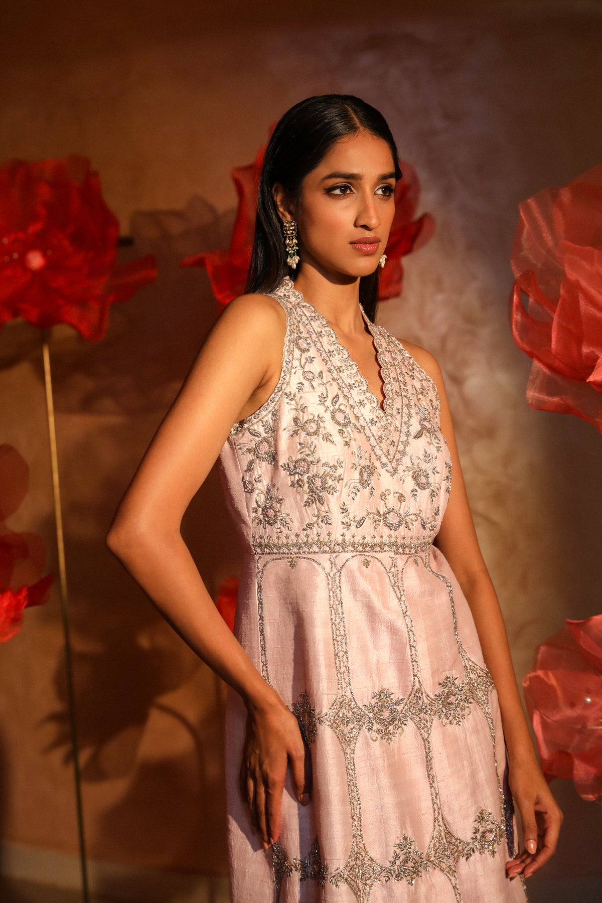 Lavish lilac ivory embroided kurta set