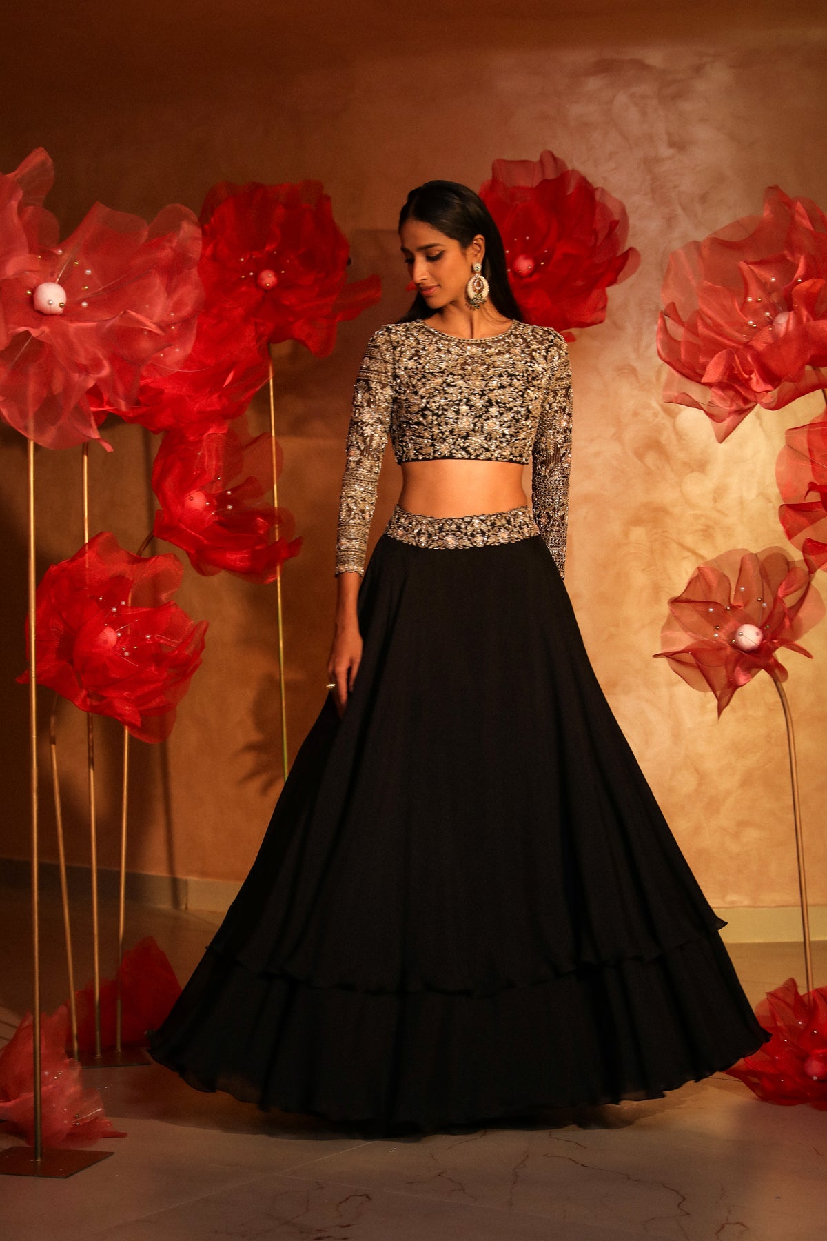 Classy black lehenga set