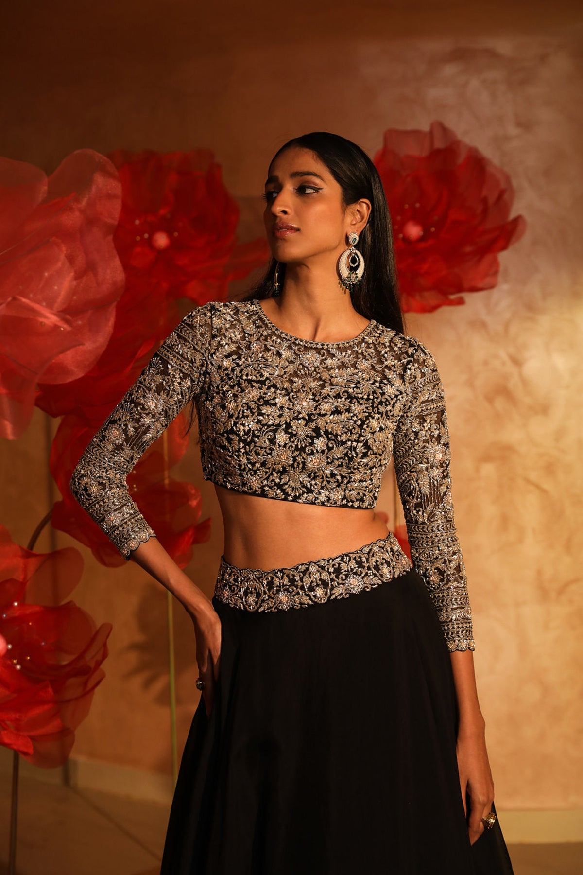 Classy black lehenga set