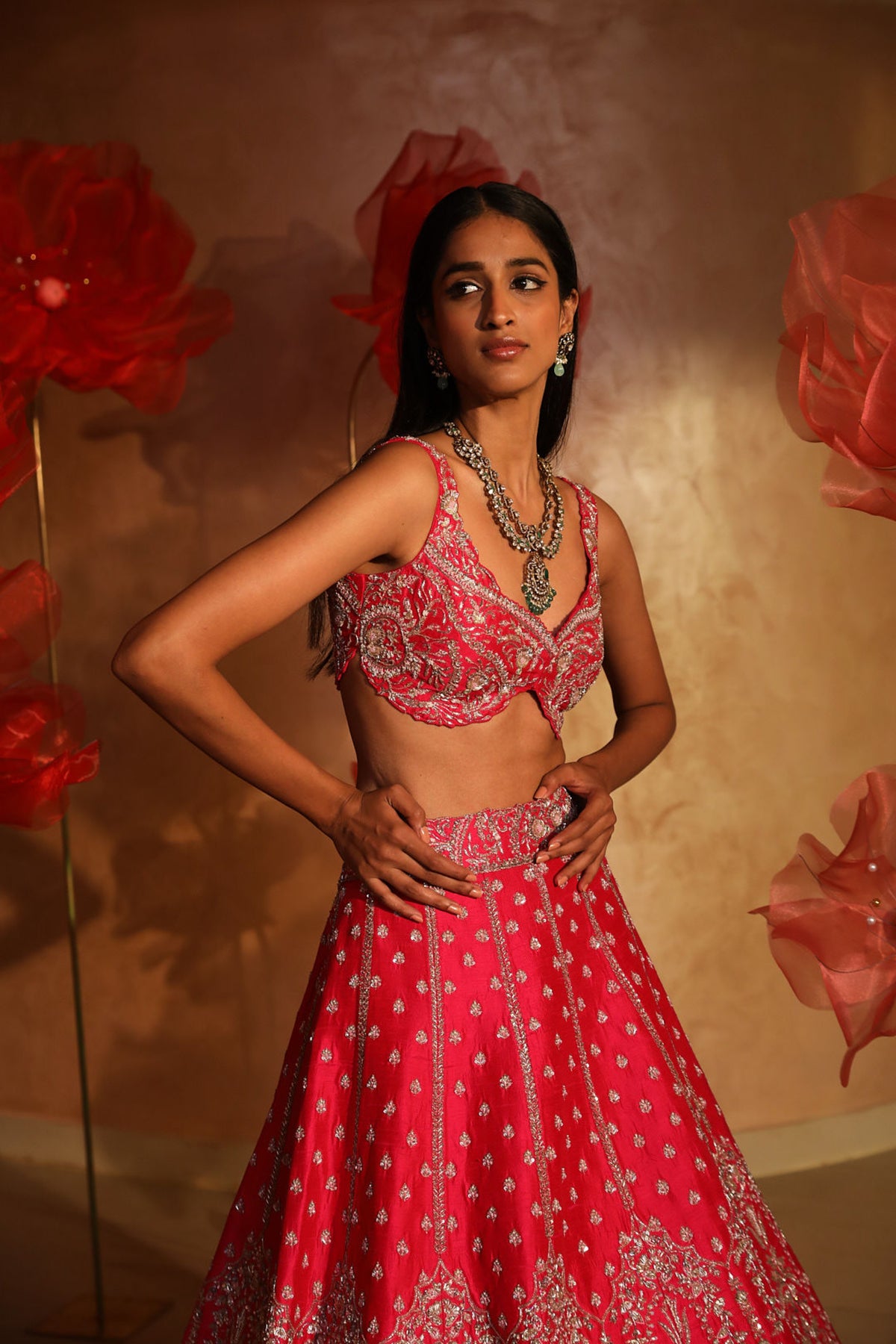 Princess pink bridal lehenga