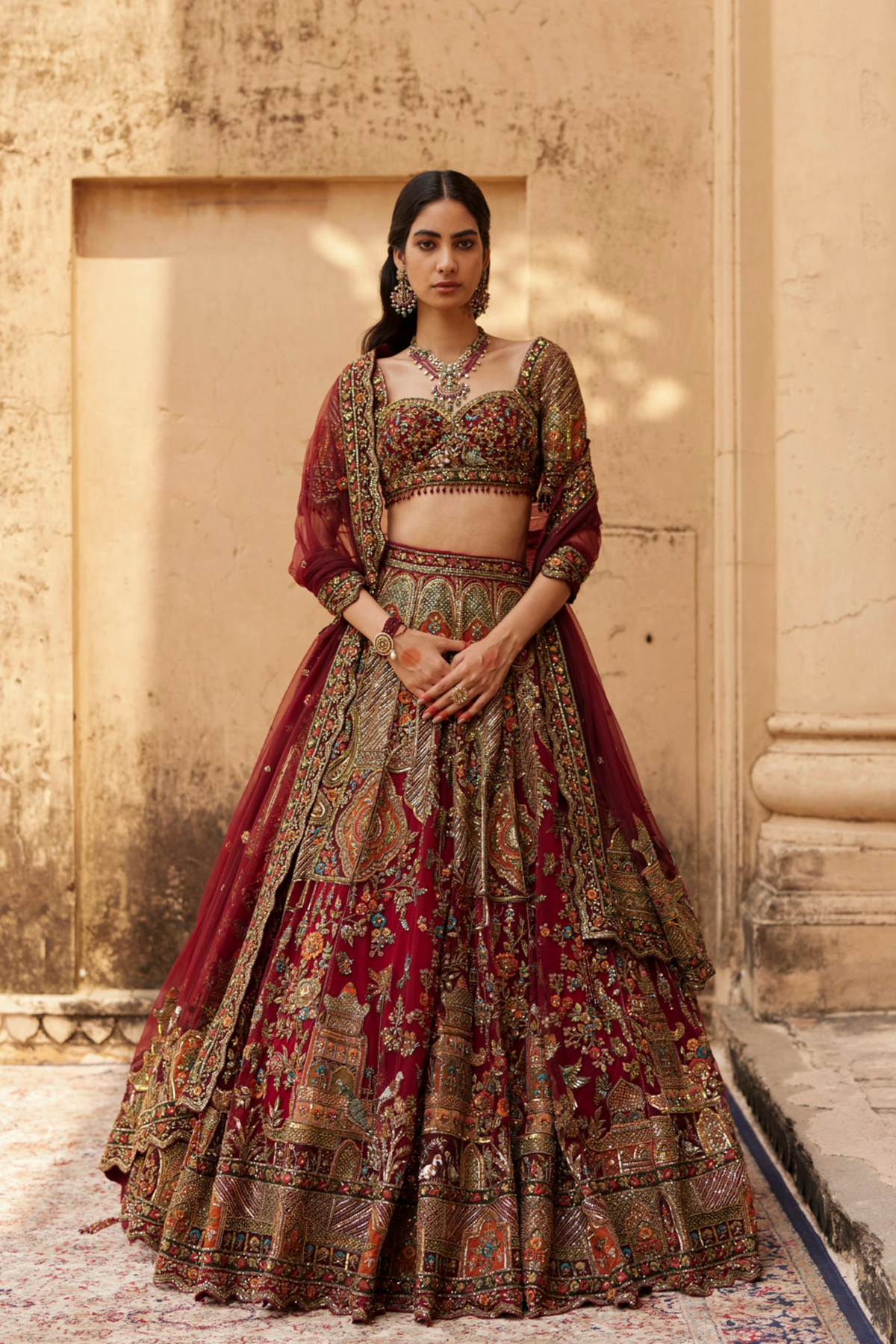 Scarlet Lehenga set