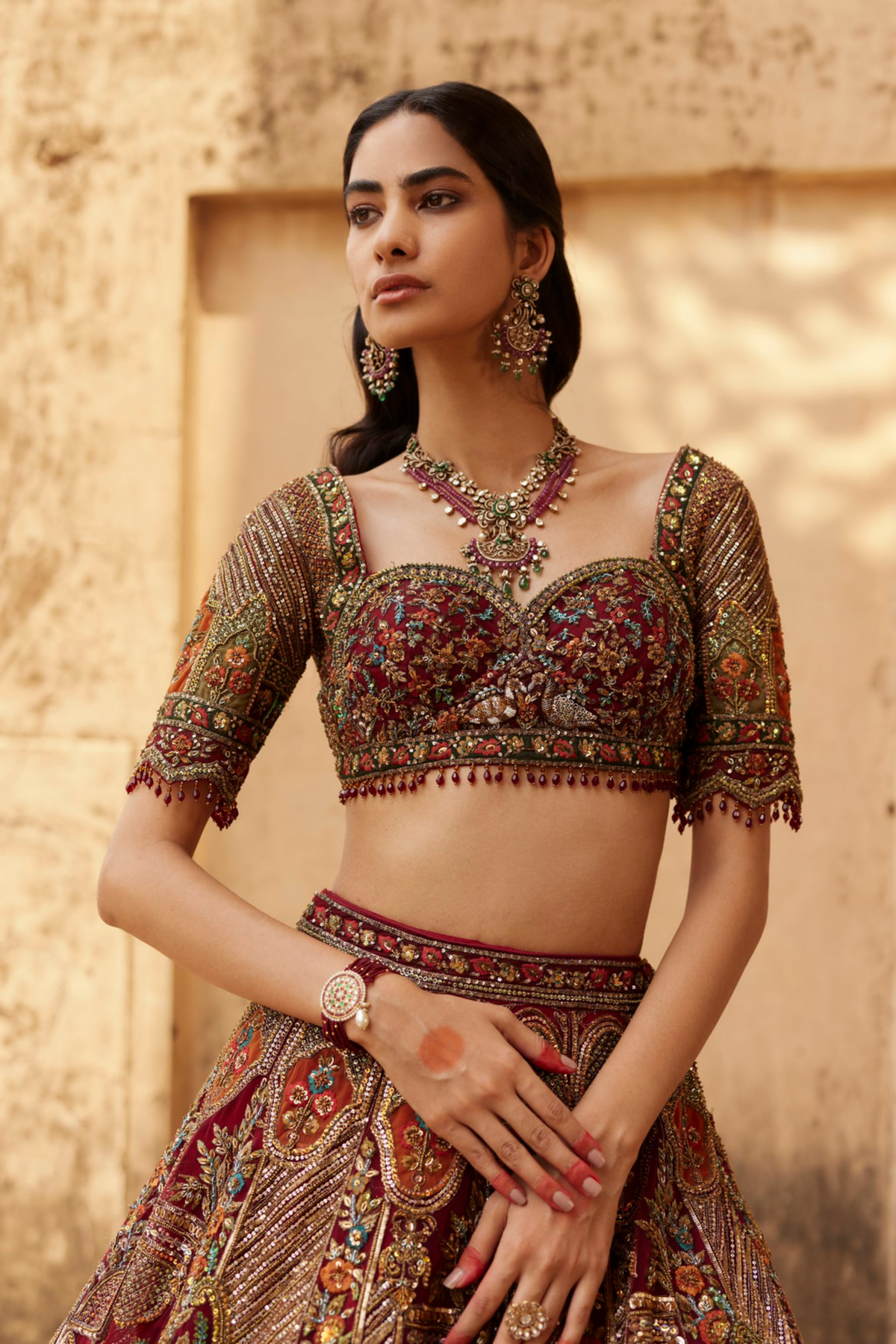 Scarlet Lehenga set