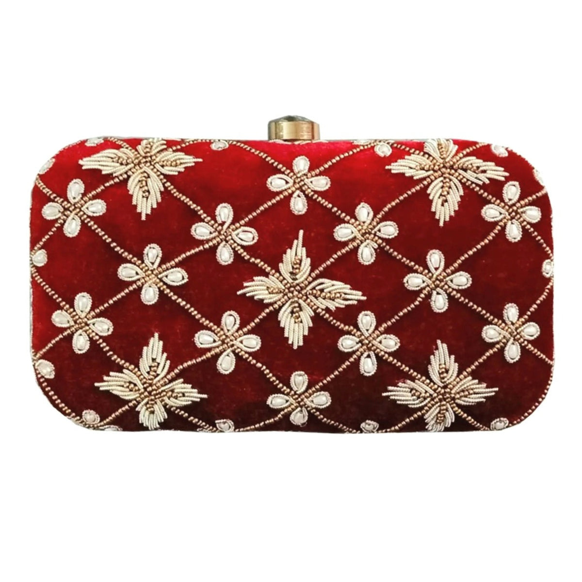 Maroon eternal velvet clutch