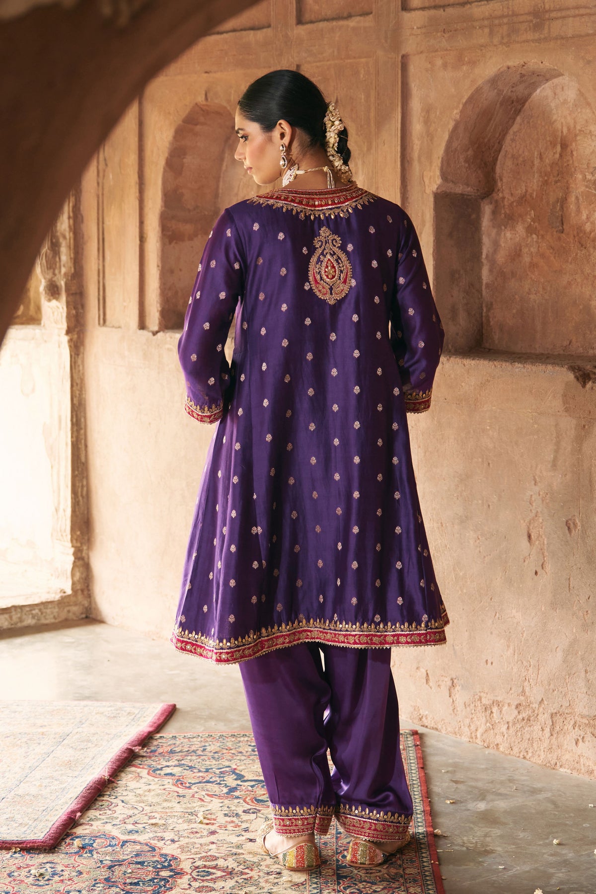 Hafsa Purple Chauga With Salwar