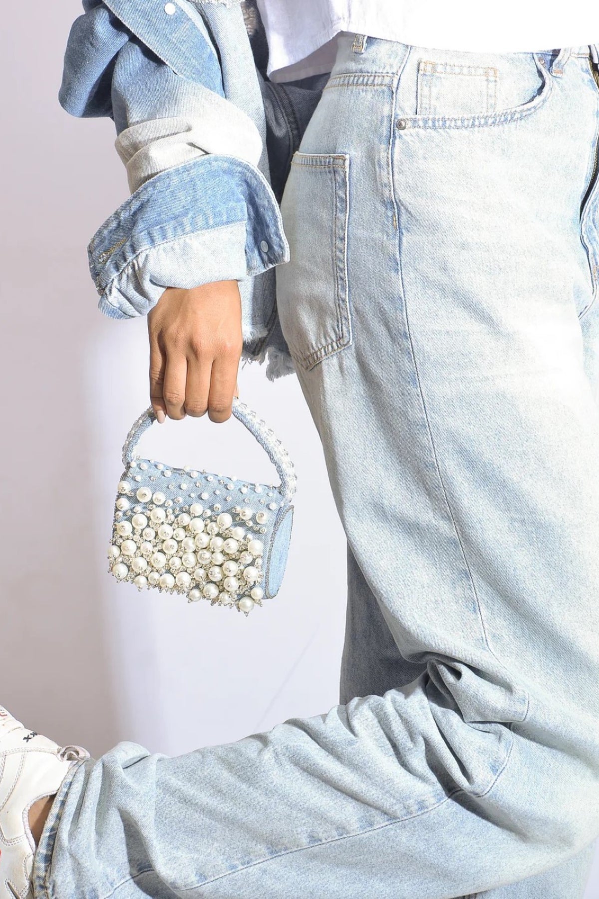 Denim Bijoux Mini Flap Bag