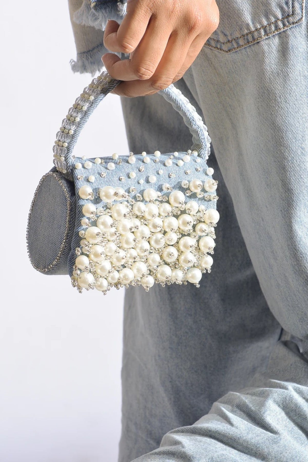Denim Bijoux Mini Flap Bag