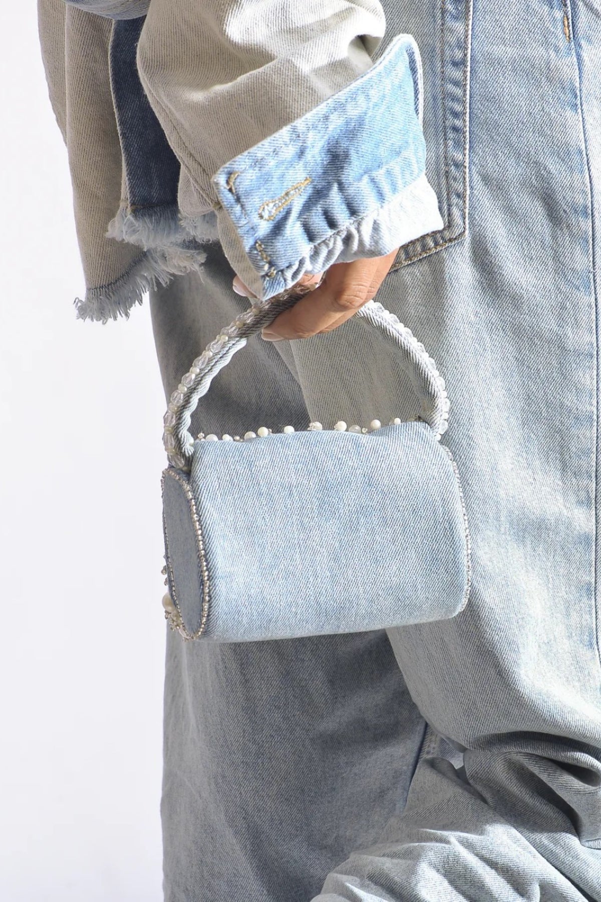 Denim Bijoux Mini Flap Bag