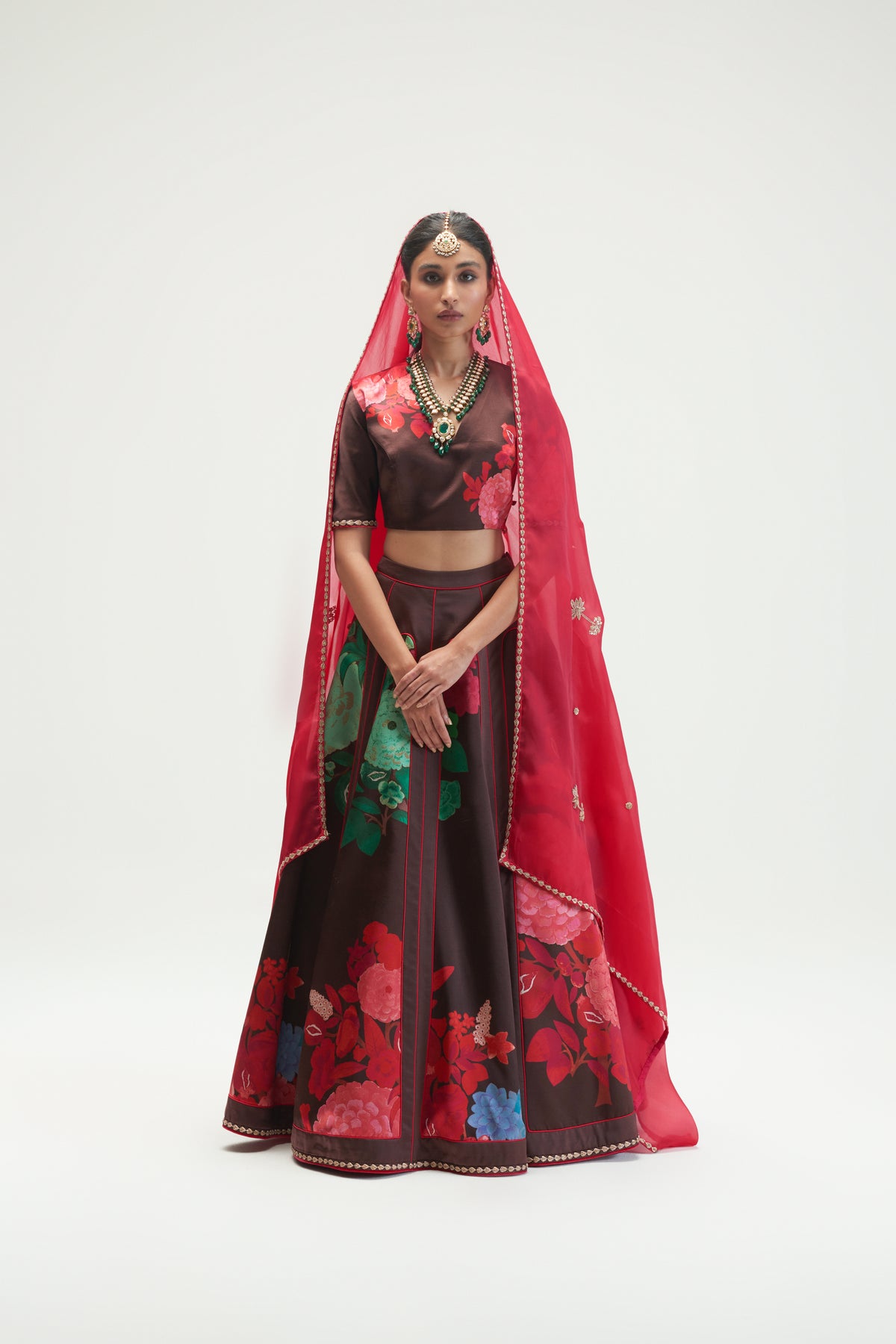 Nahar Mud Brown Lehenga Set