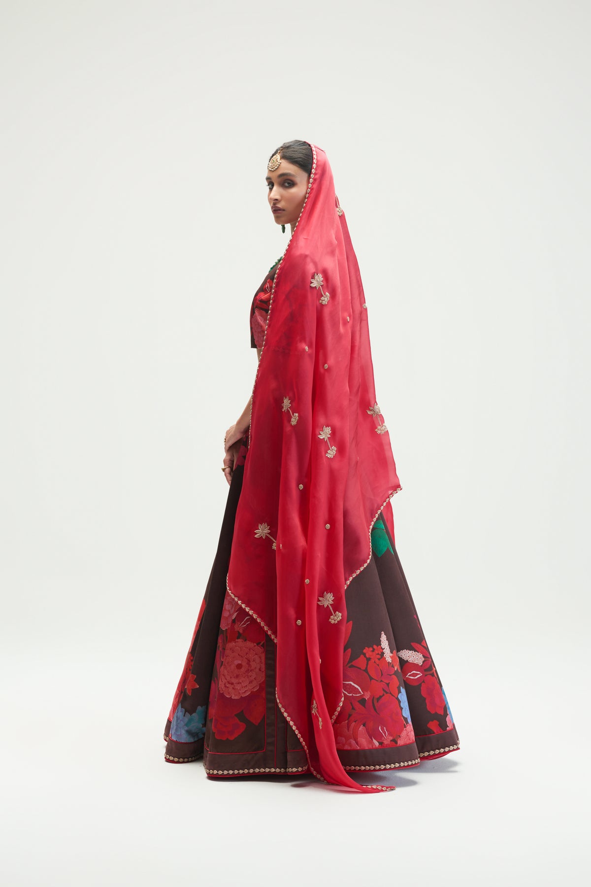 Nahar Mud Brown Lehenga Set