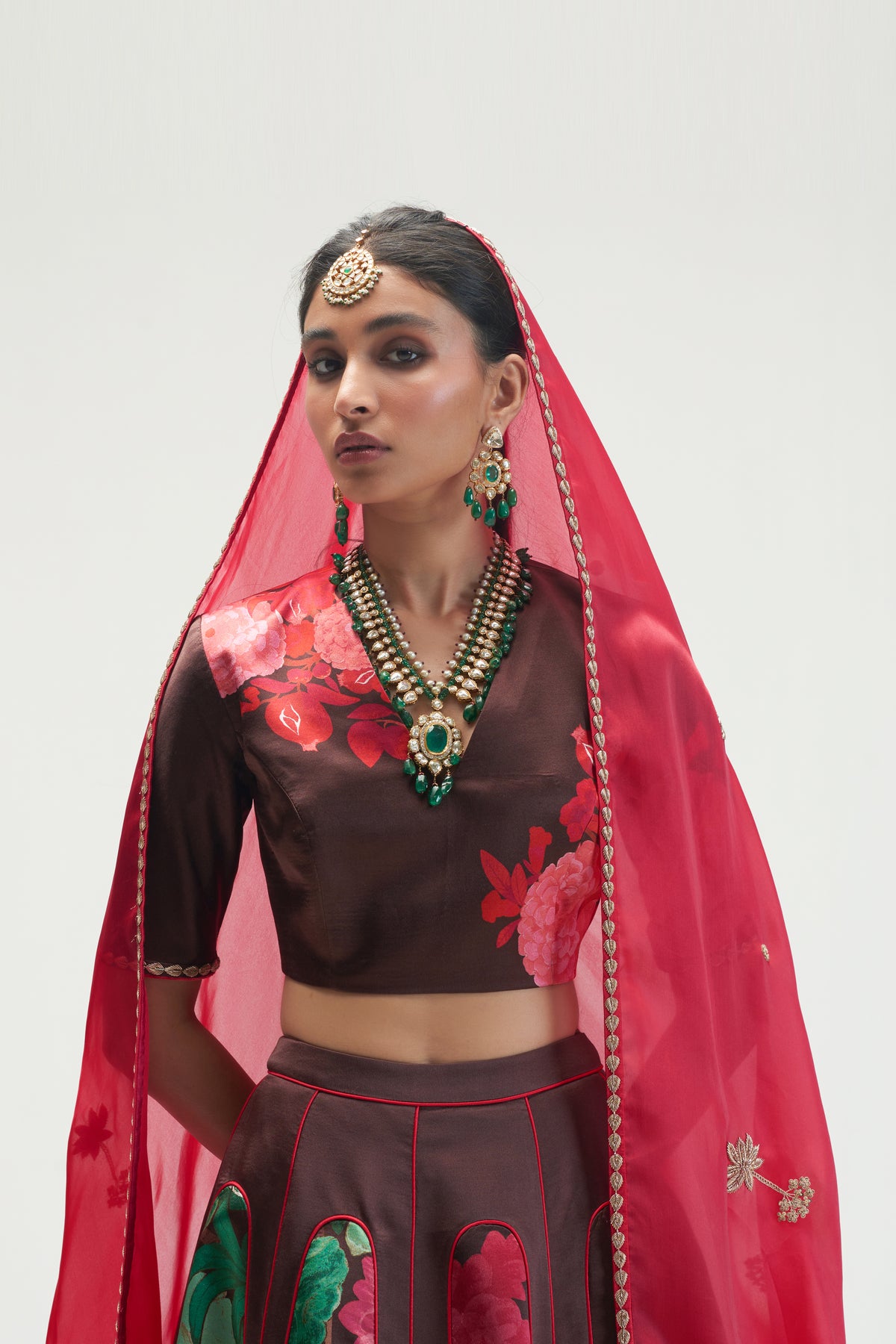 Nahar Mud Brown Lehenga Set