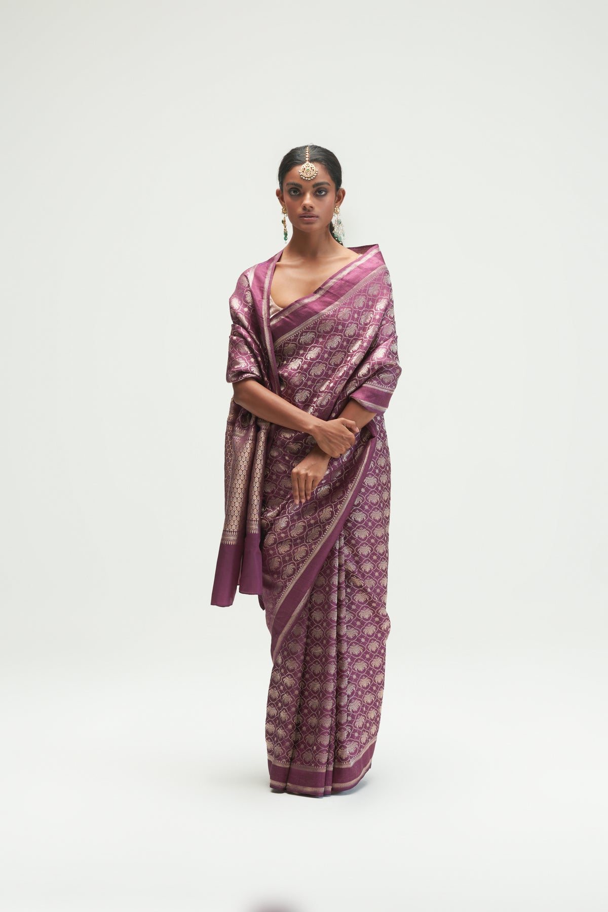 Malabar Mauve Charcoal Saree