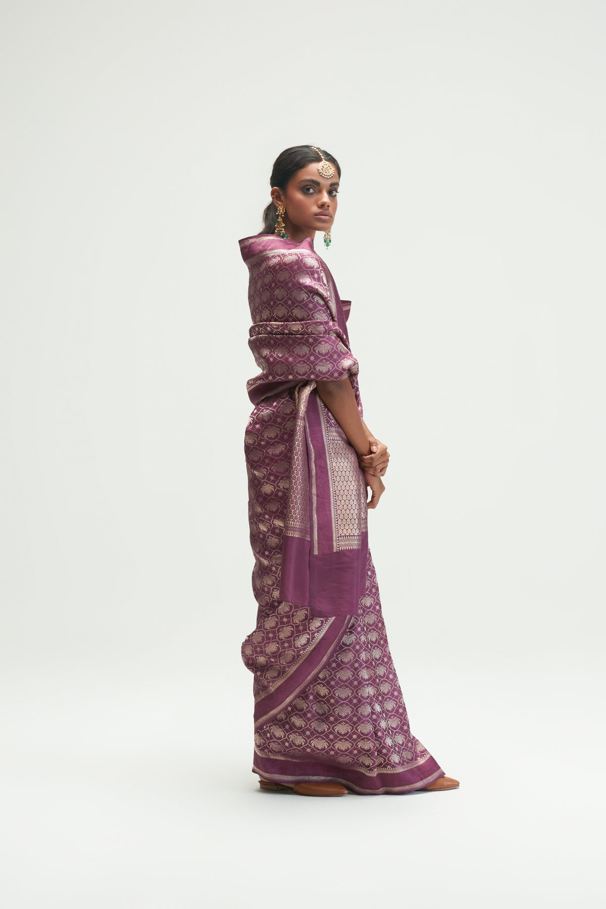 Malabar Mauve Charcoal Saree