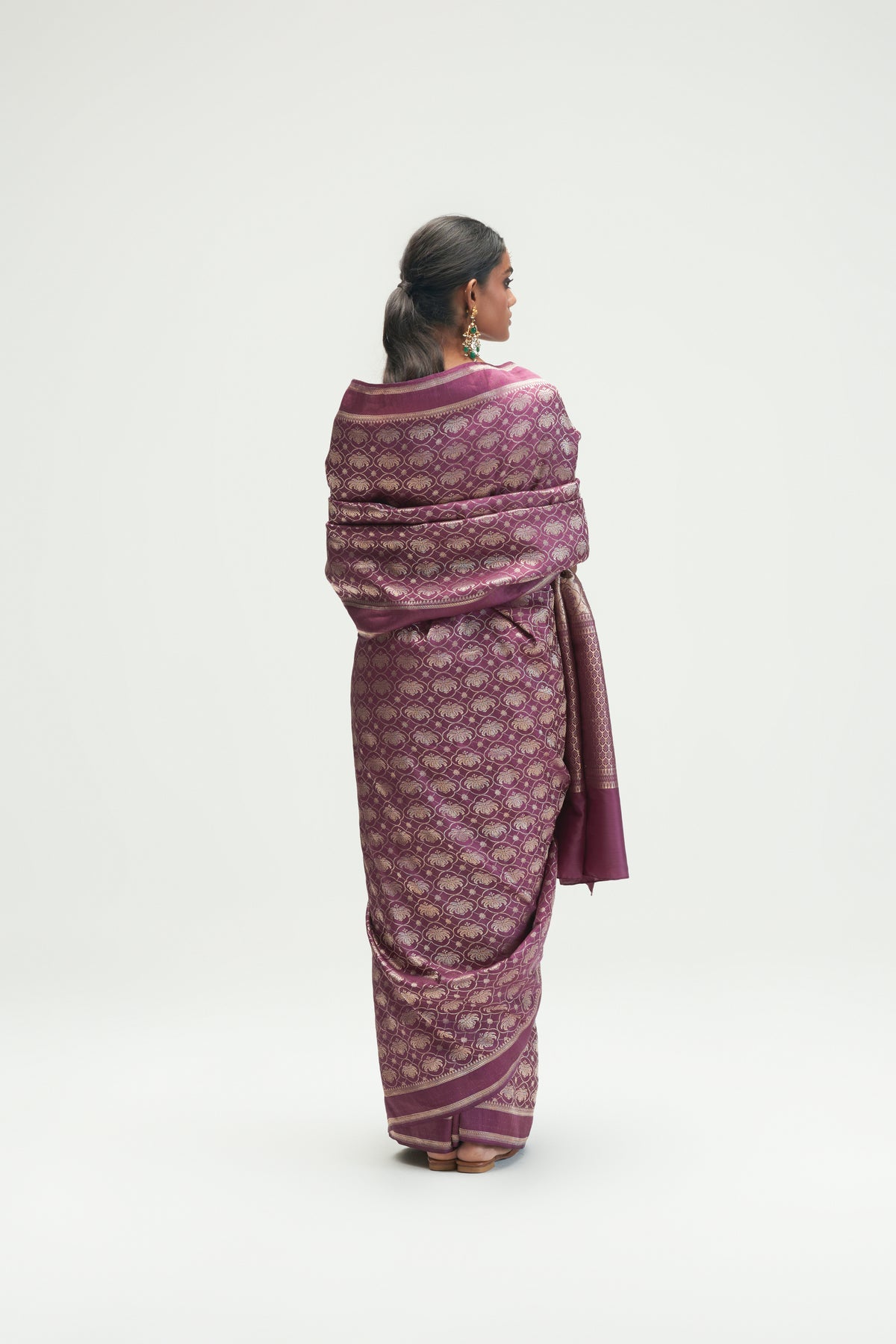 Malabar Mauve Charcoal Saree