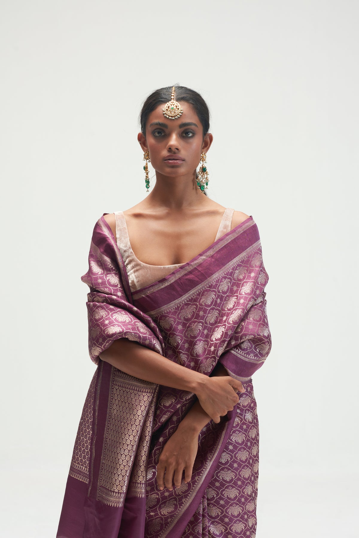 Malabar Mauve Charcoal Saree