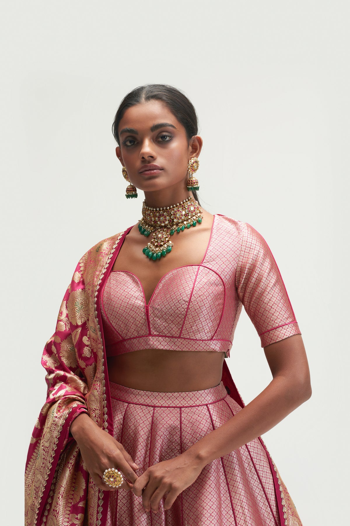 Chorbandh Fuchsia Lehenga Set