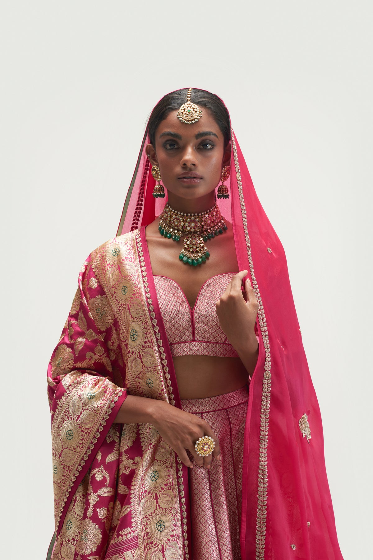 Chorbandh Fuchsia Lehenga Set