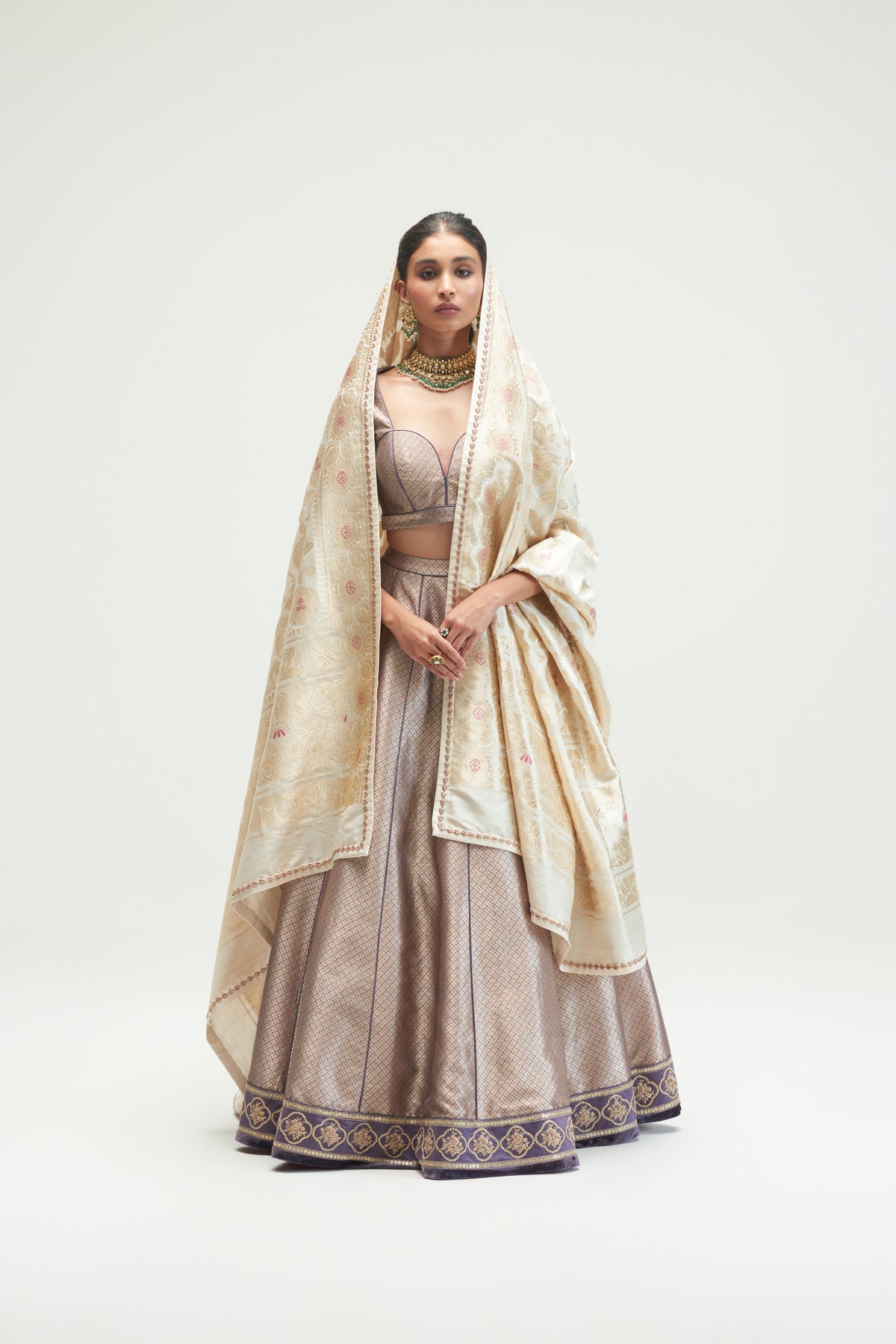 Chorbandh Charcoal Lehenga Set