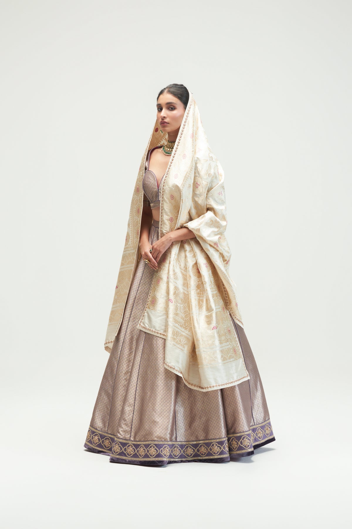 Chorbandh Charcoal Lehenga Set