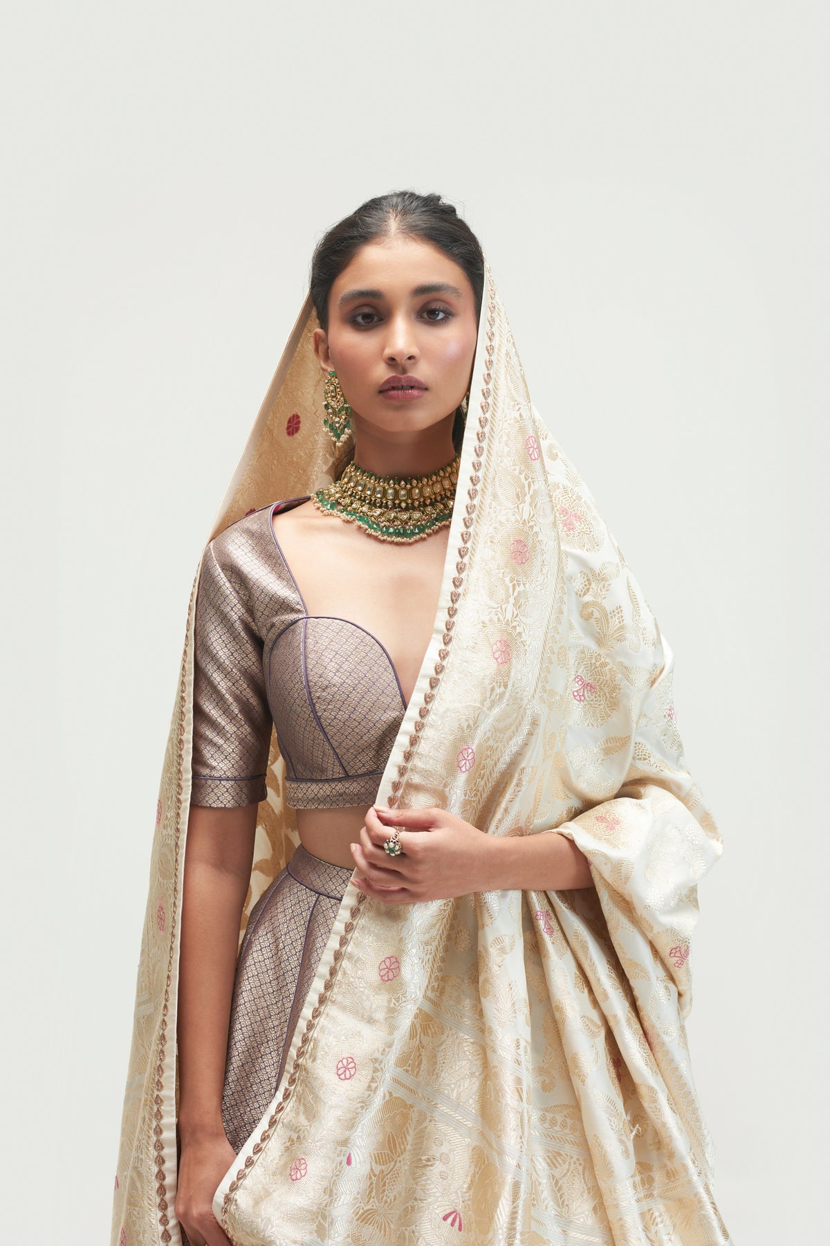 Chorbandh Charcoal Lehenga Set