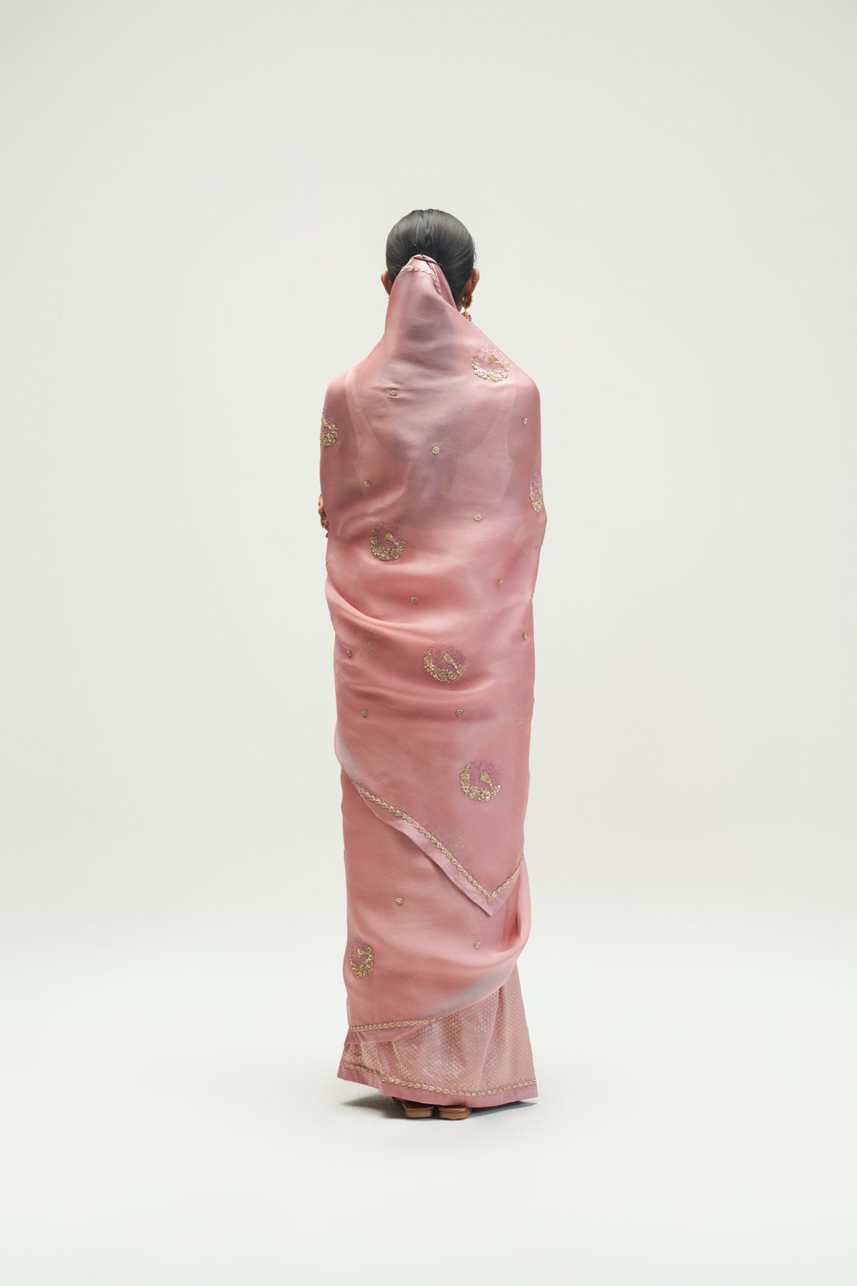 Naaz Sadra Embroidered Pale Pink Saree
