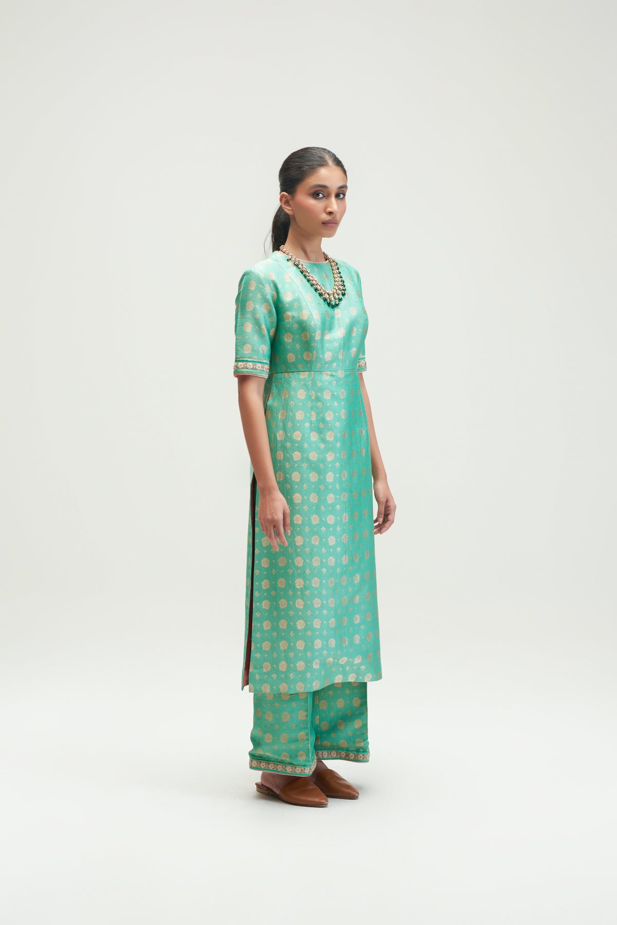 Amaltas Sea Mint Kurta Set