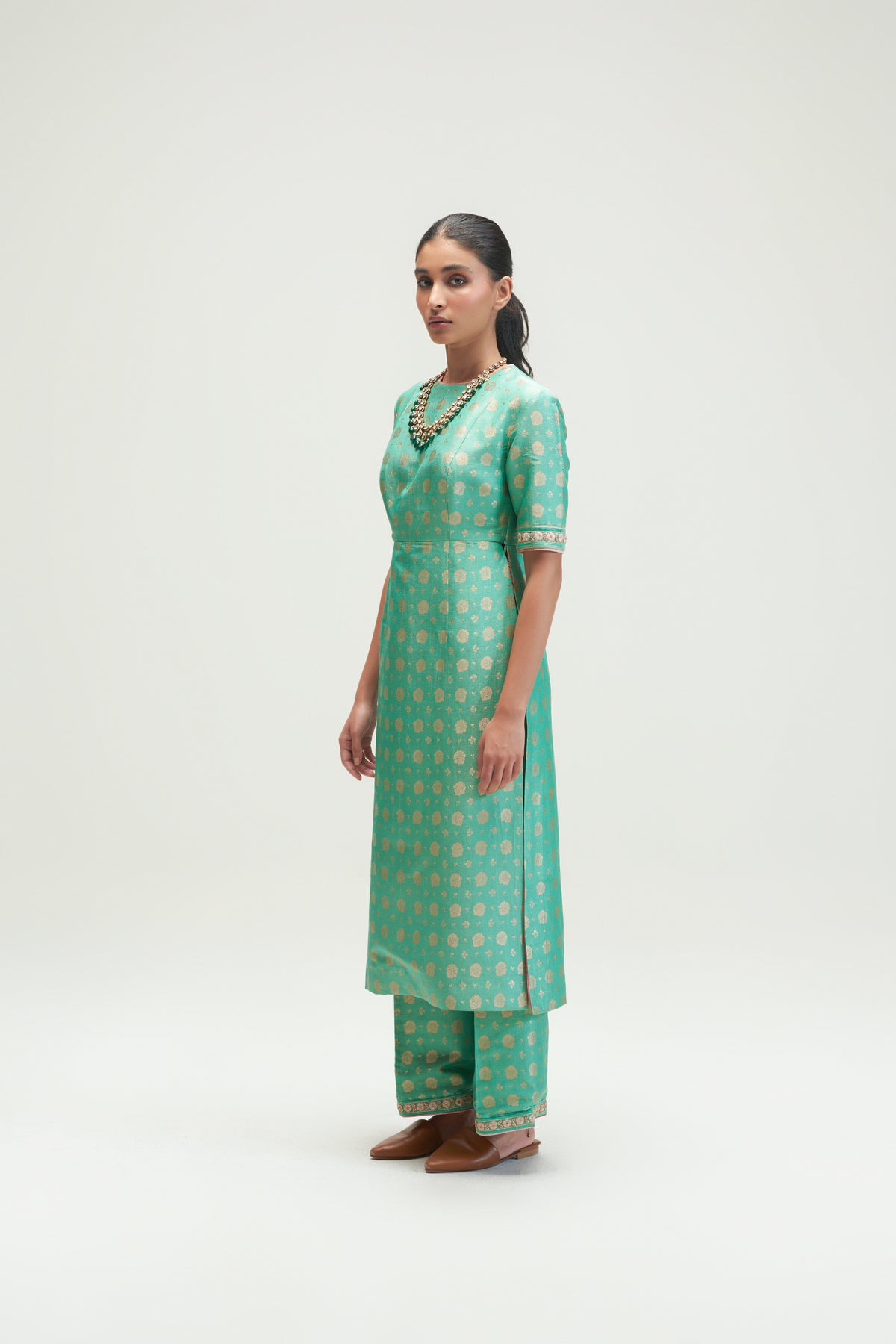 Amaltas Sea Mint Kurta Set