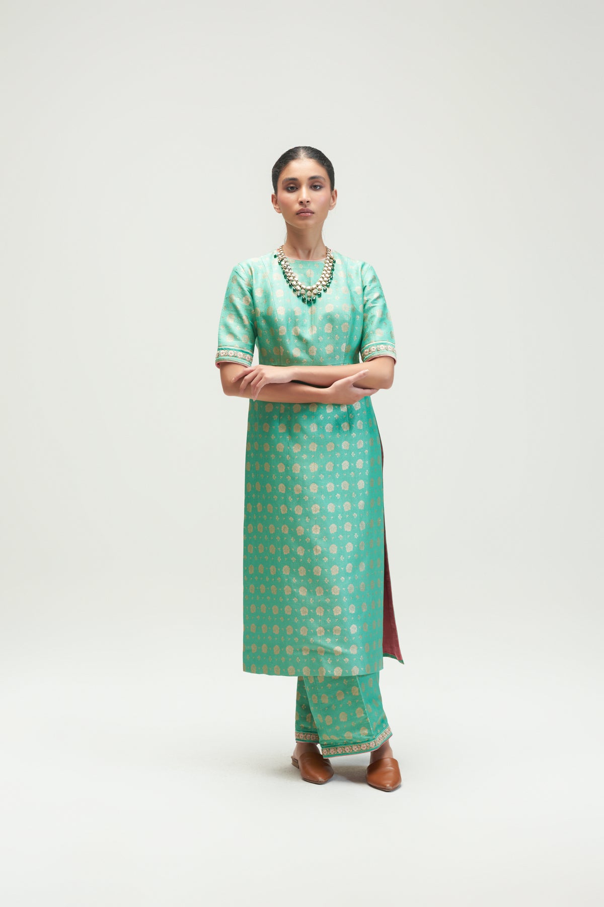 Amaltas Sea Mint Kurta Set