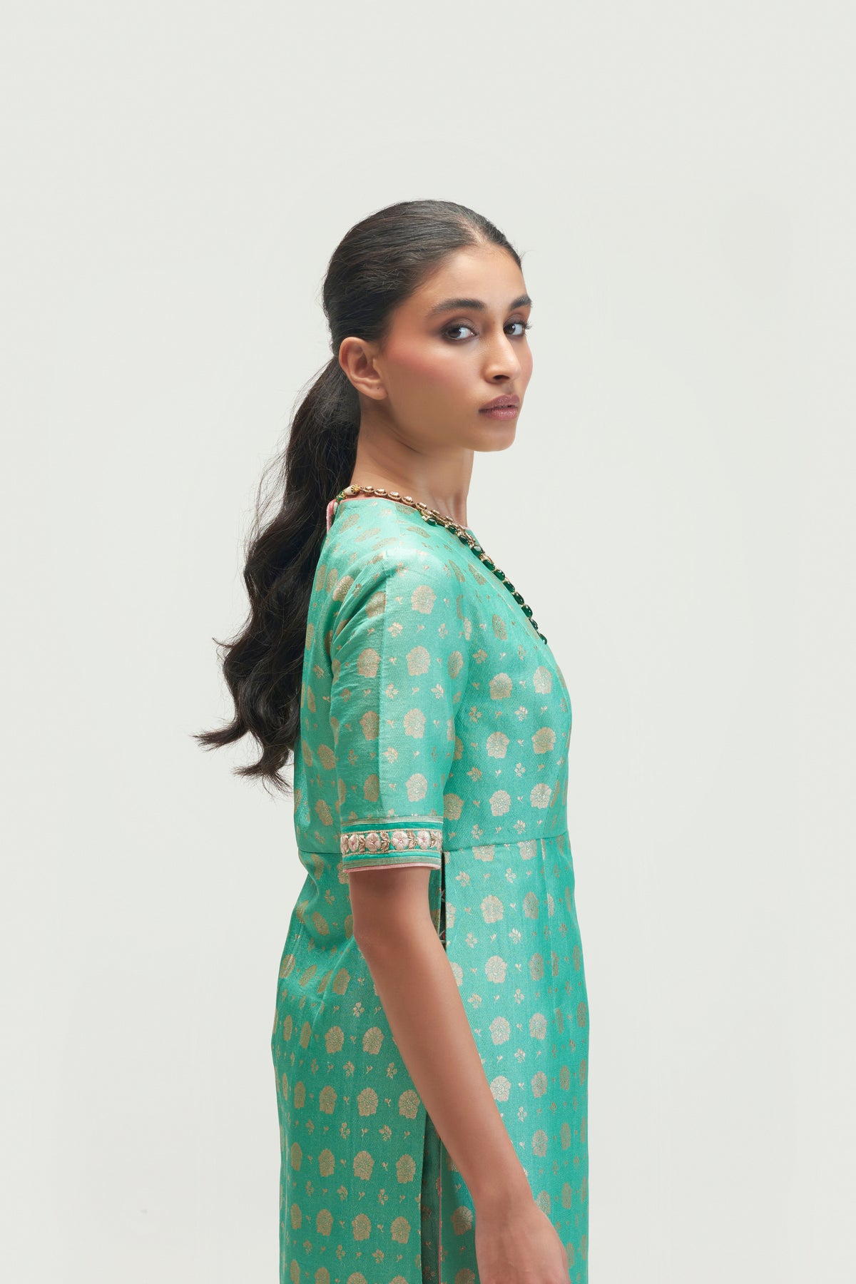 Amaltas Sea Mint Kurta Set