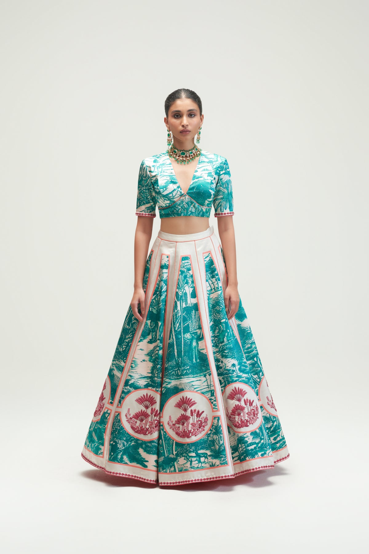 Ranthambore Jade Embroidered Lehenga Set