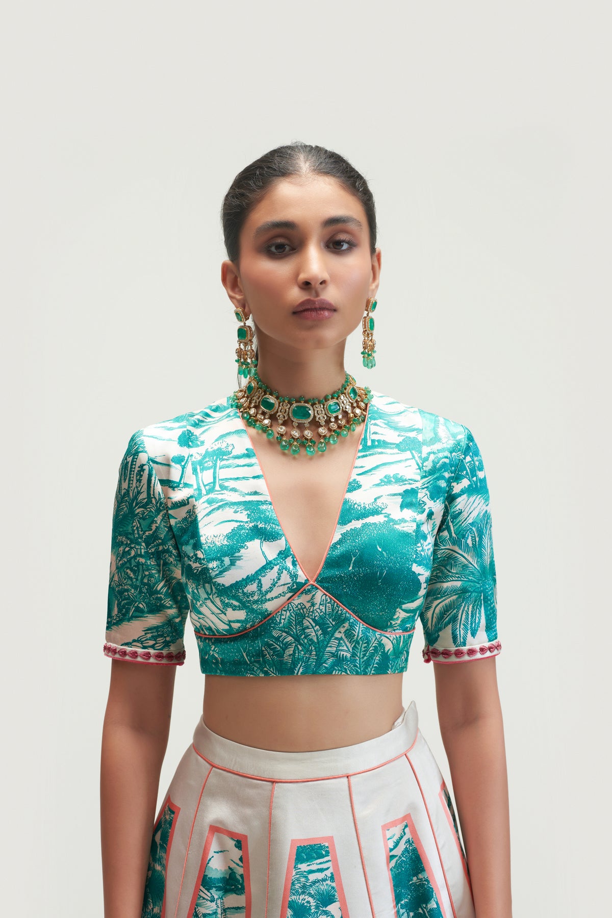 Ranthambore Jade Embroidered Lehenga Set