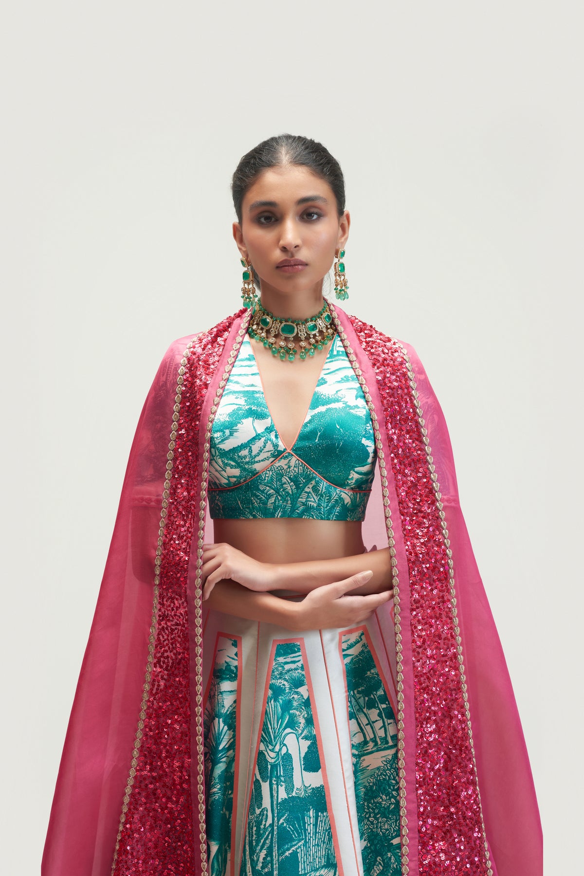 Ranthambore Jade Embroidered Lehenga Set