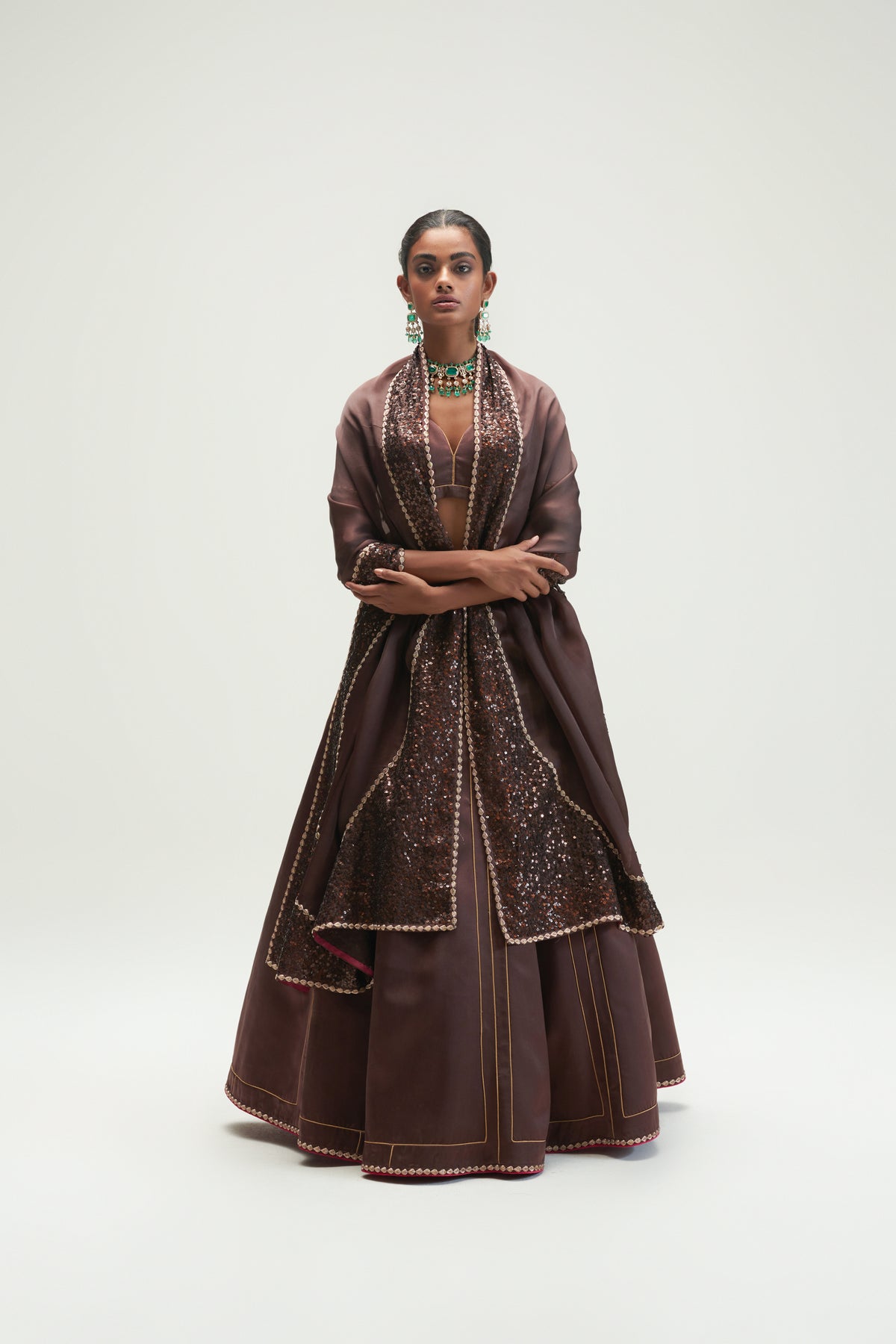 Mud Brown Lehenga Set